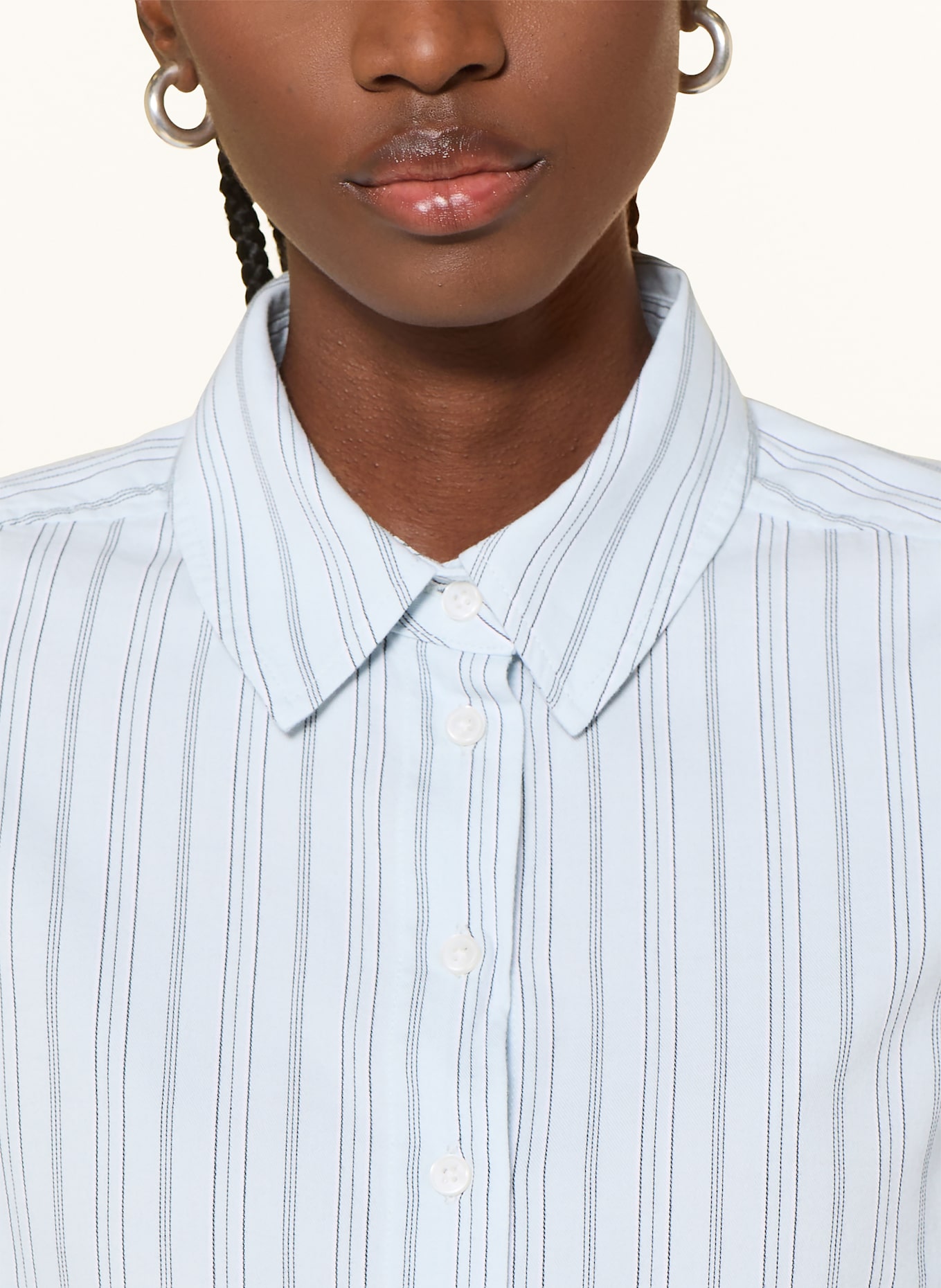 SAMSØE  SAMSØE Hemdbluse SANIA: HELLBLAU / DUNKELBLAU / WEISS