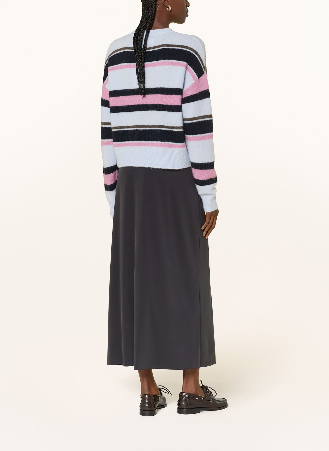 SAMSØE  SAMSØE Žerzejová sukně SASUSANNA: TMAVĚ ŠEDÁ