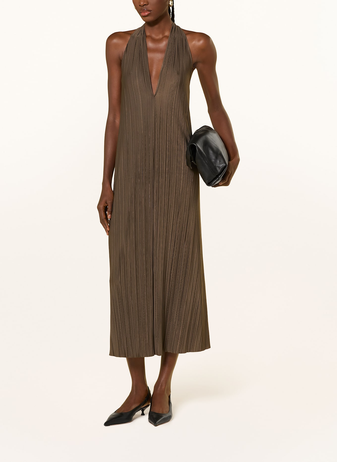 SAMSØE  SAMSØE Pleated dress SACILLE: KHAKI