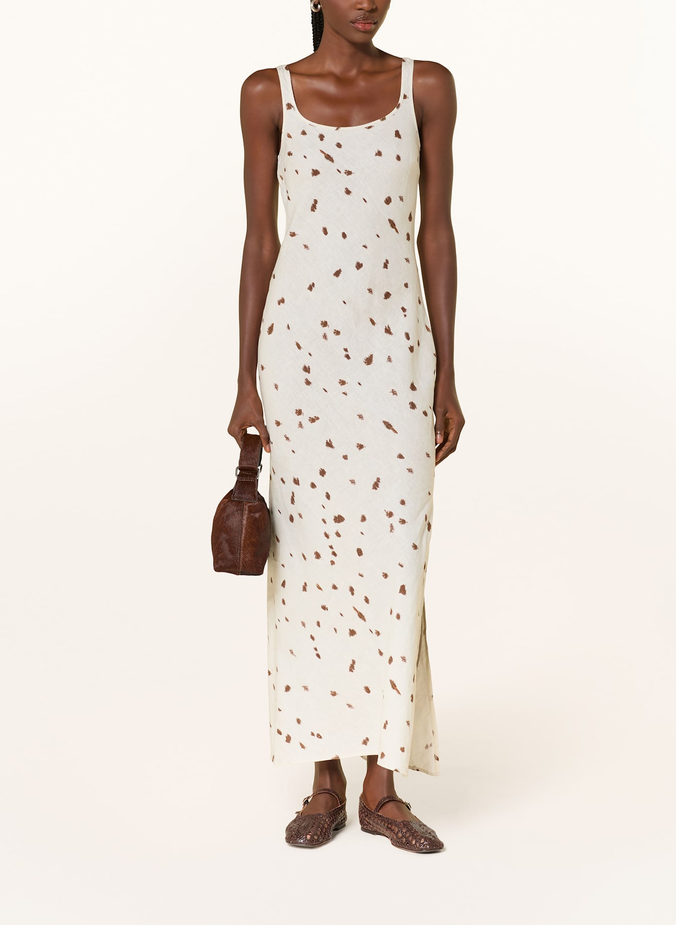 SAMSØE  SAMSØE Linnen jurk SASUNNY: ECRU / BRUIN