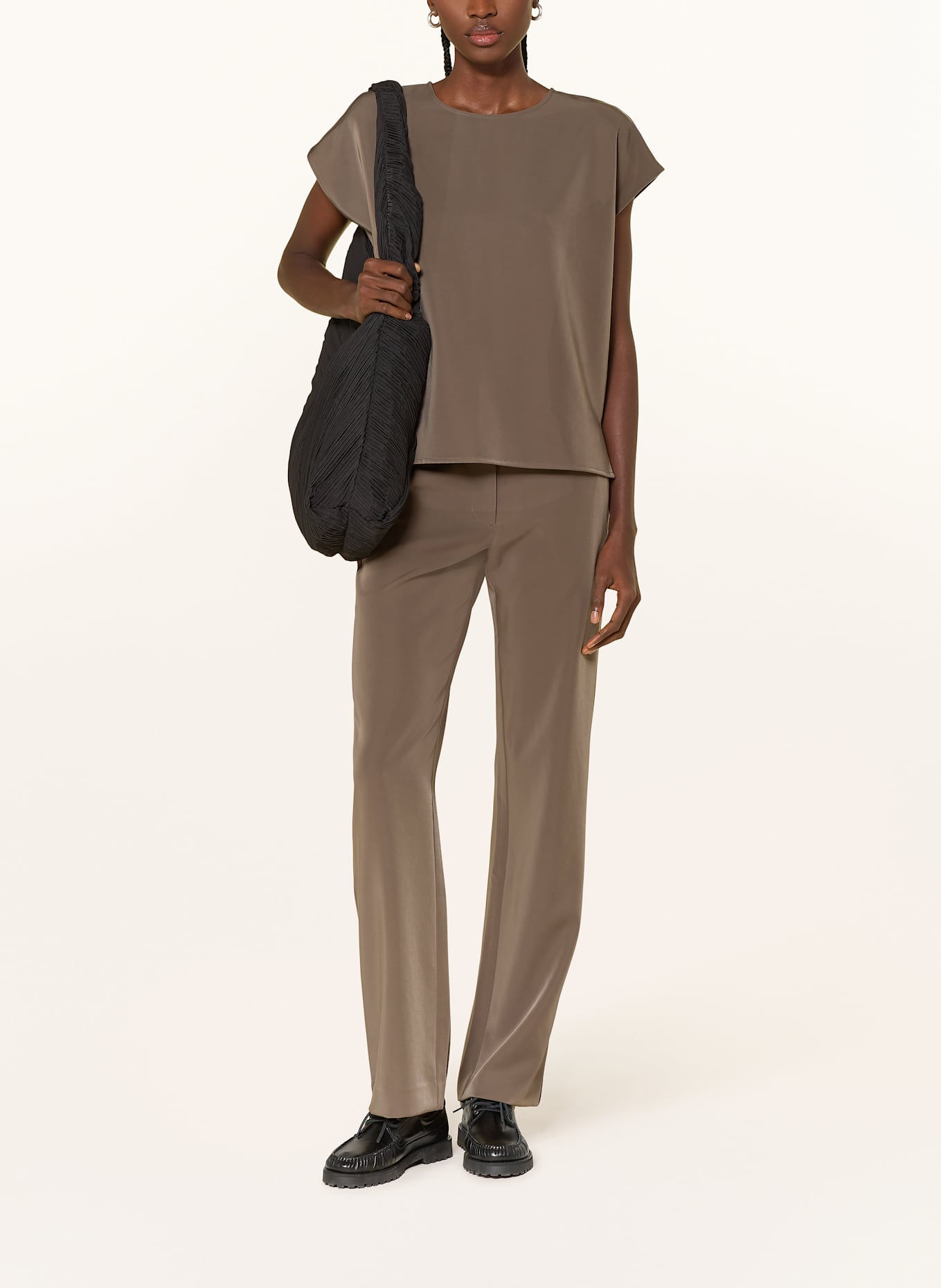 SAMSØE  SAMSØE Žerzejové kalhoty SAHOYS: KHAKI