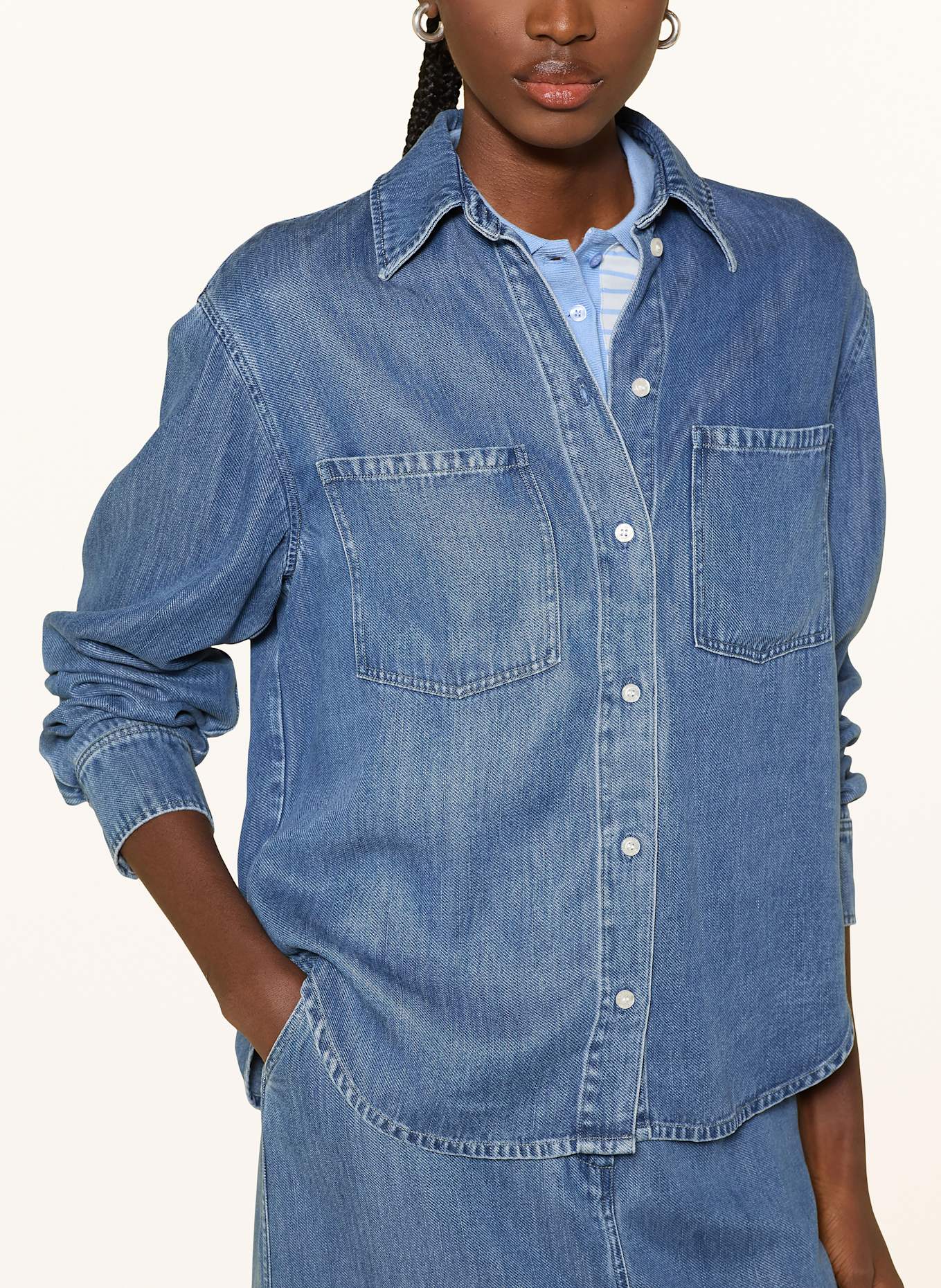 SAMSØE  SAMSØE Košilová halenka SABEXY: CLR002201 Medium denim blue