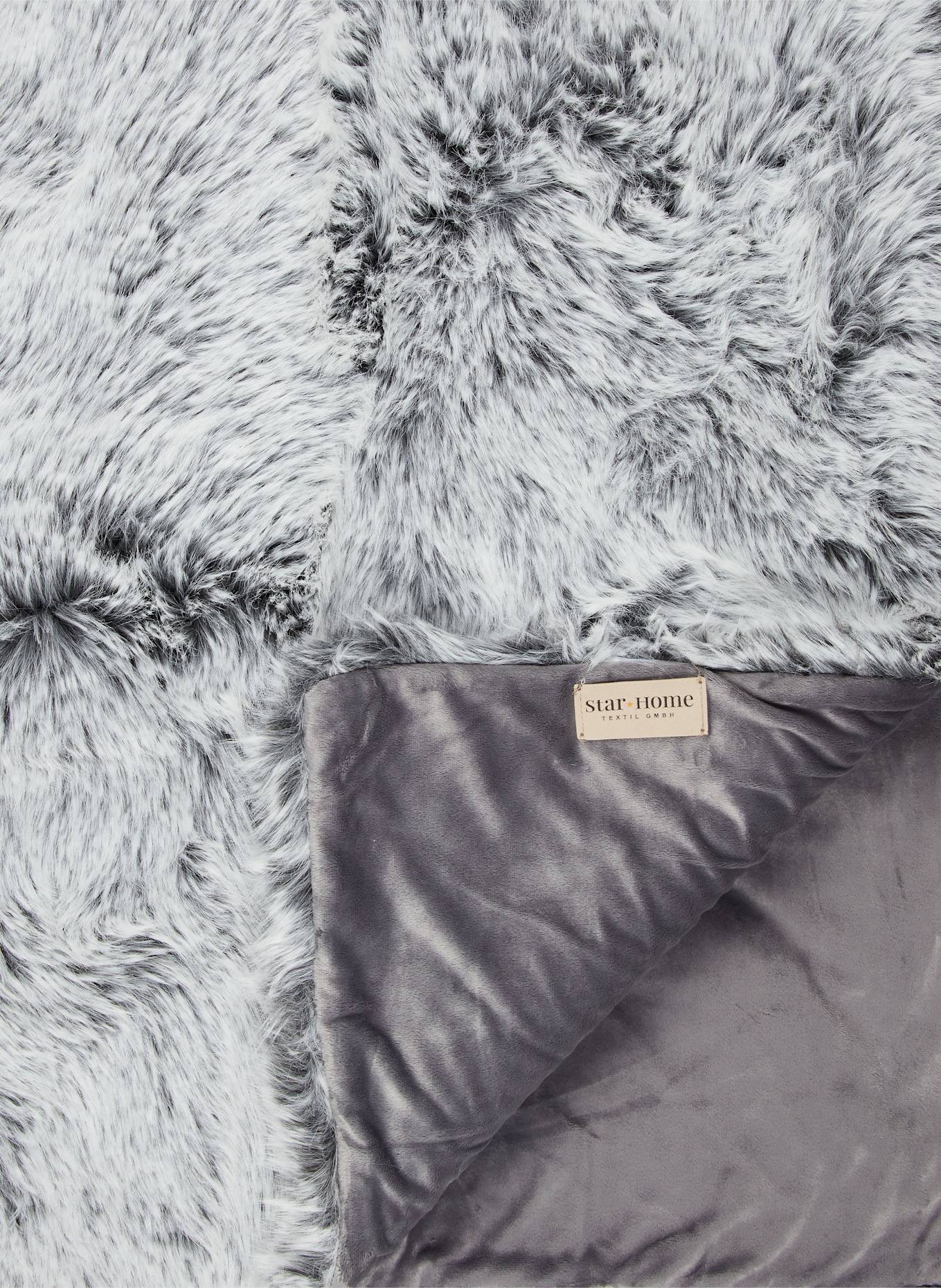 Star Home Kunstfell-Plaid: GRAU