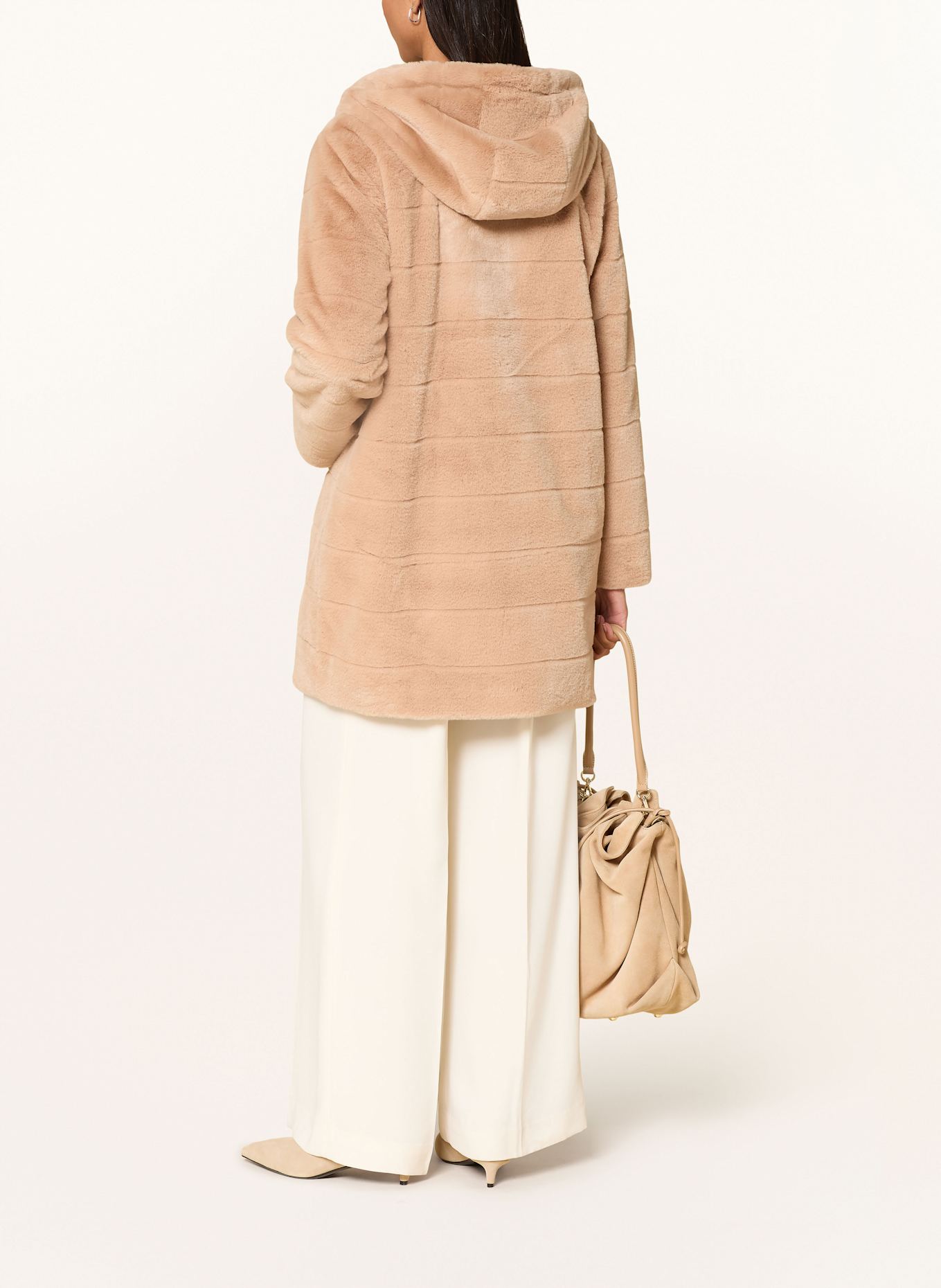 monari Kunstpelz-Mantel: BEIGE