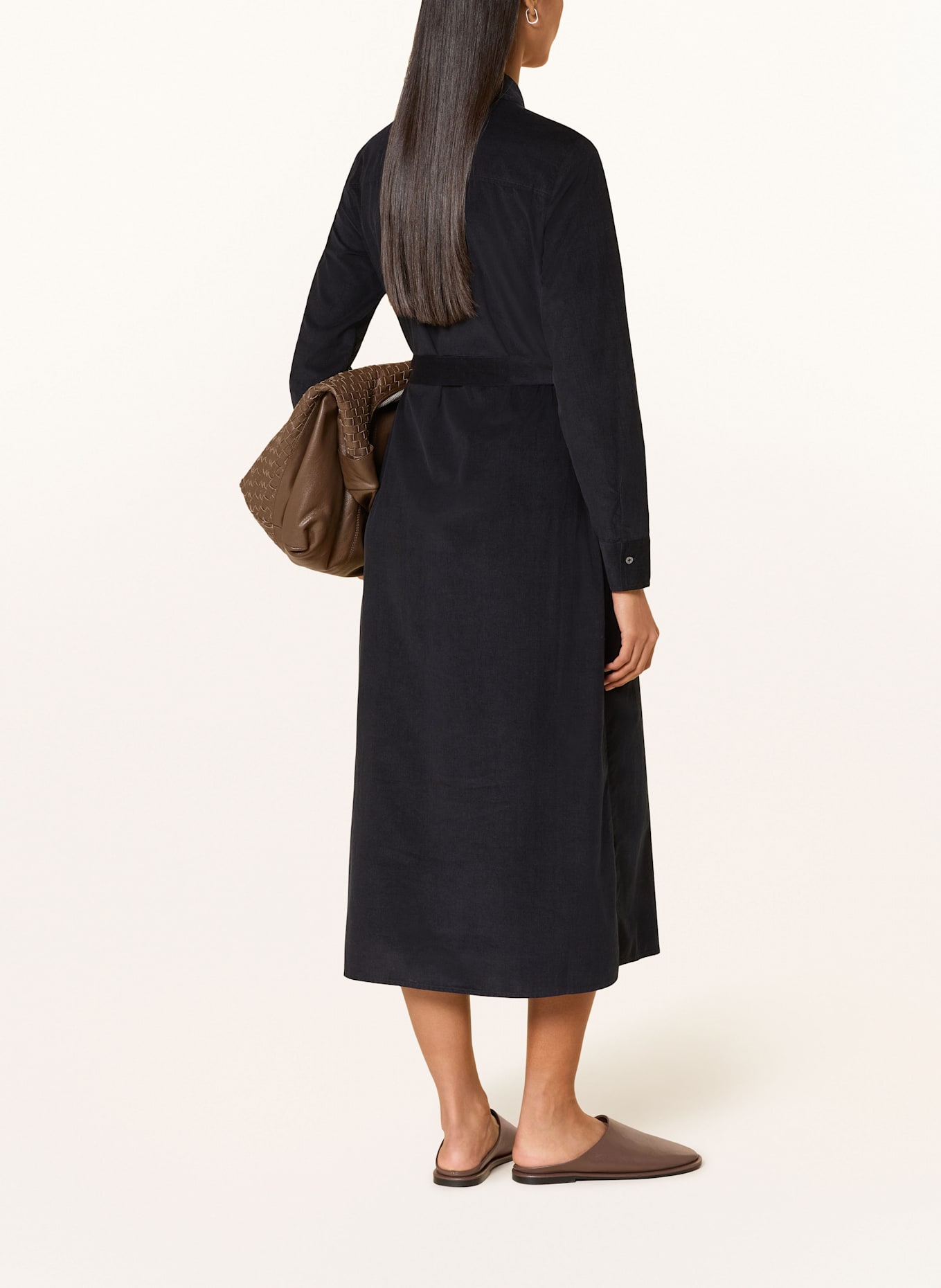 Marc O'Polo Hemdblusenkleid aus Cord: DUNKELBLAU