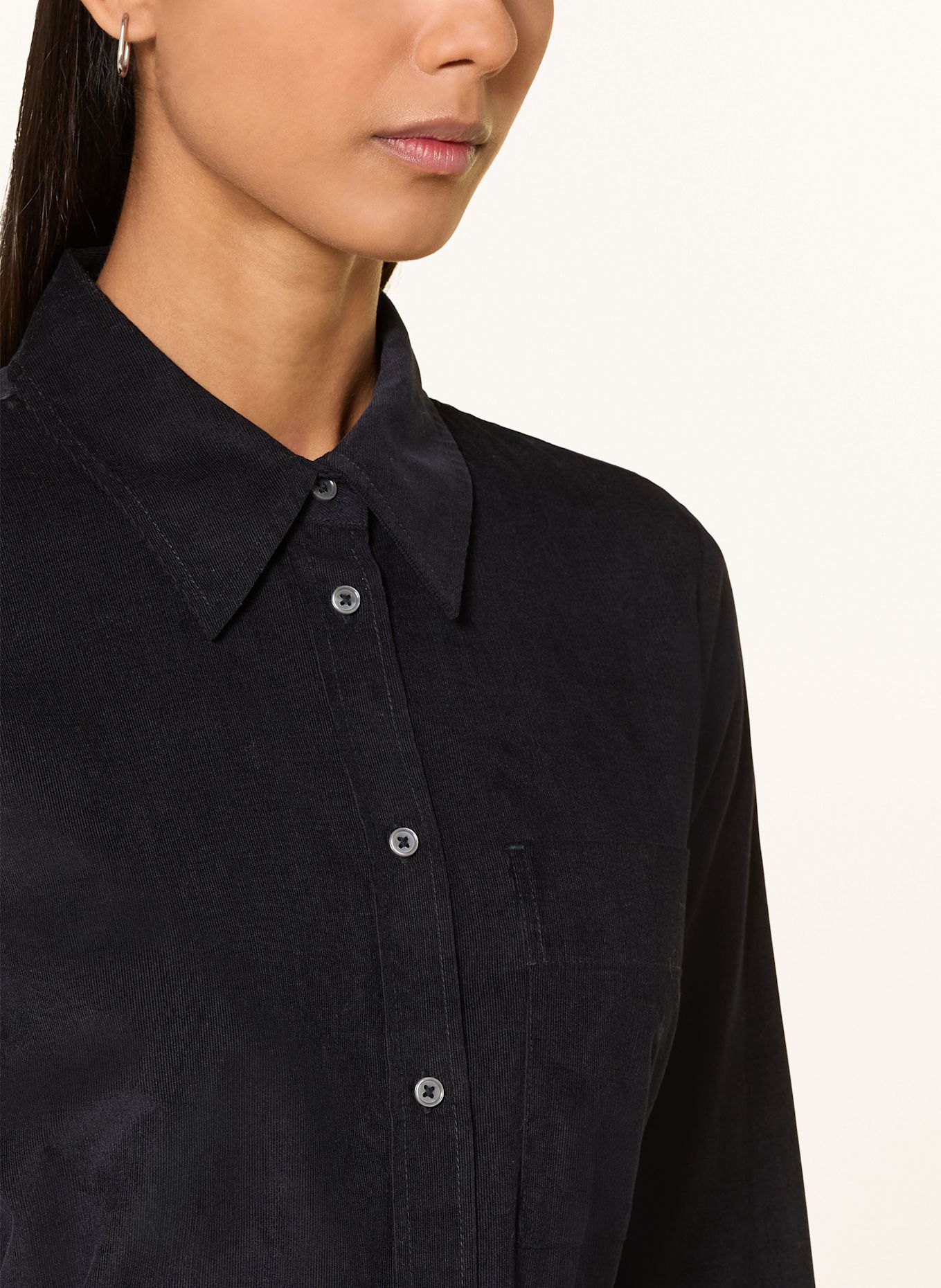 Marc O'Polo Hemdblusenkleid aus Cord: DUNKELBLAU