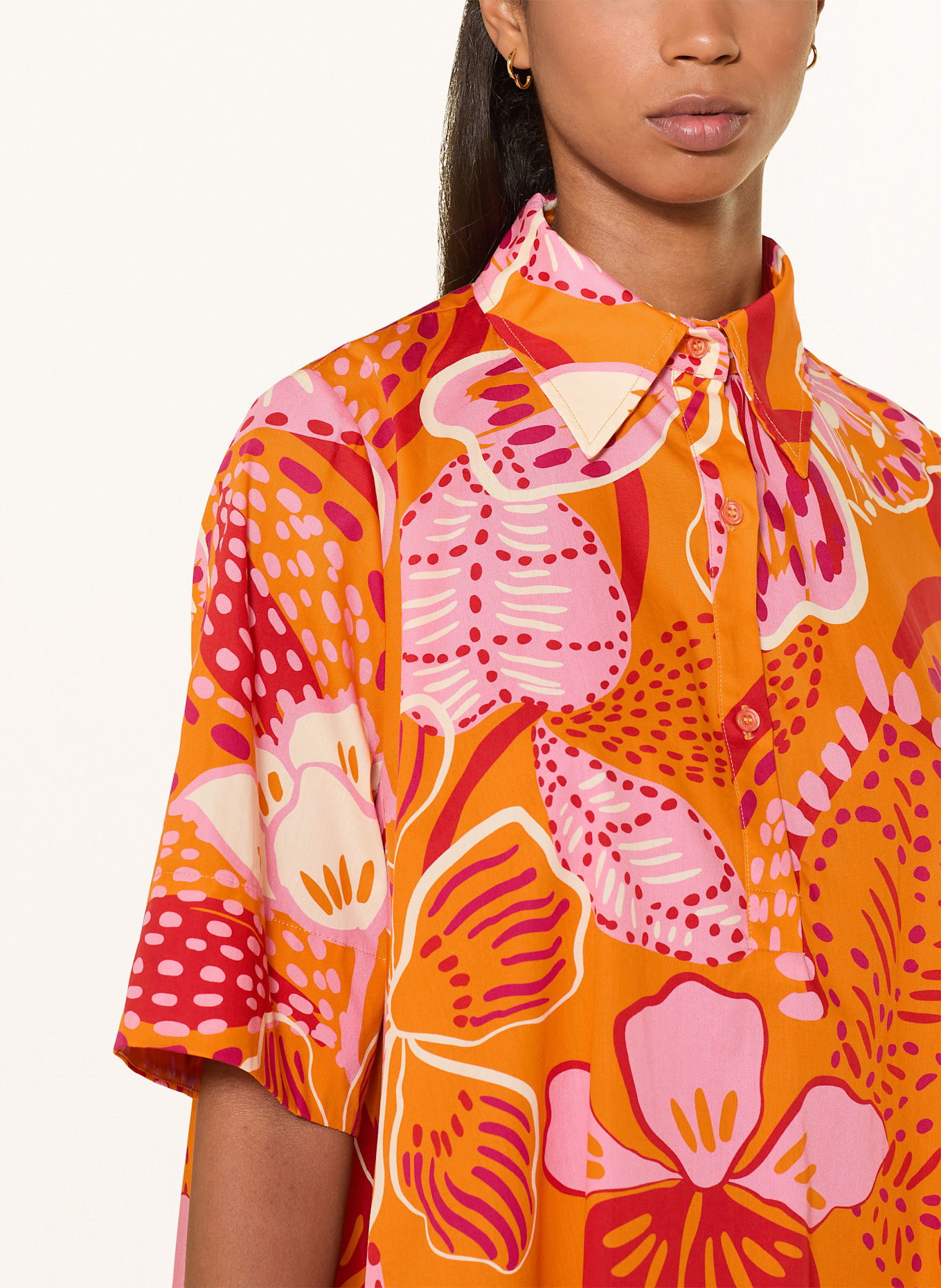 ANNA's Shirt dress: ORANGE / PINK / RED