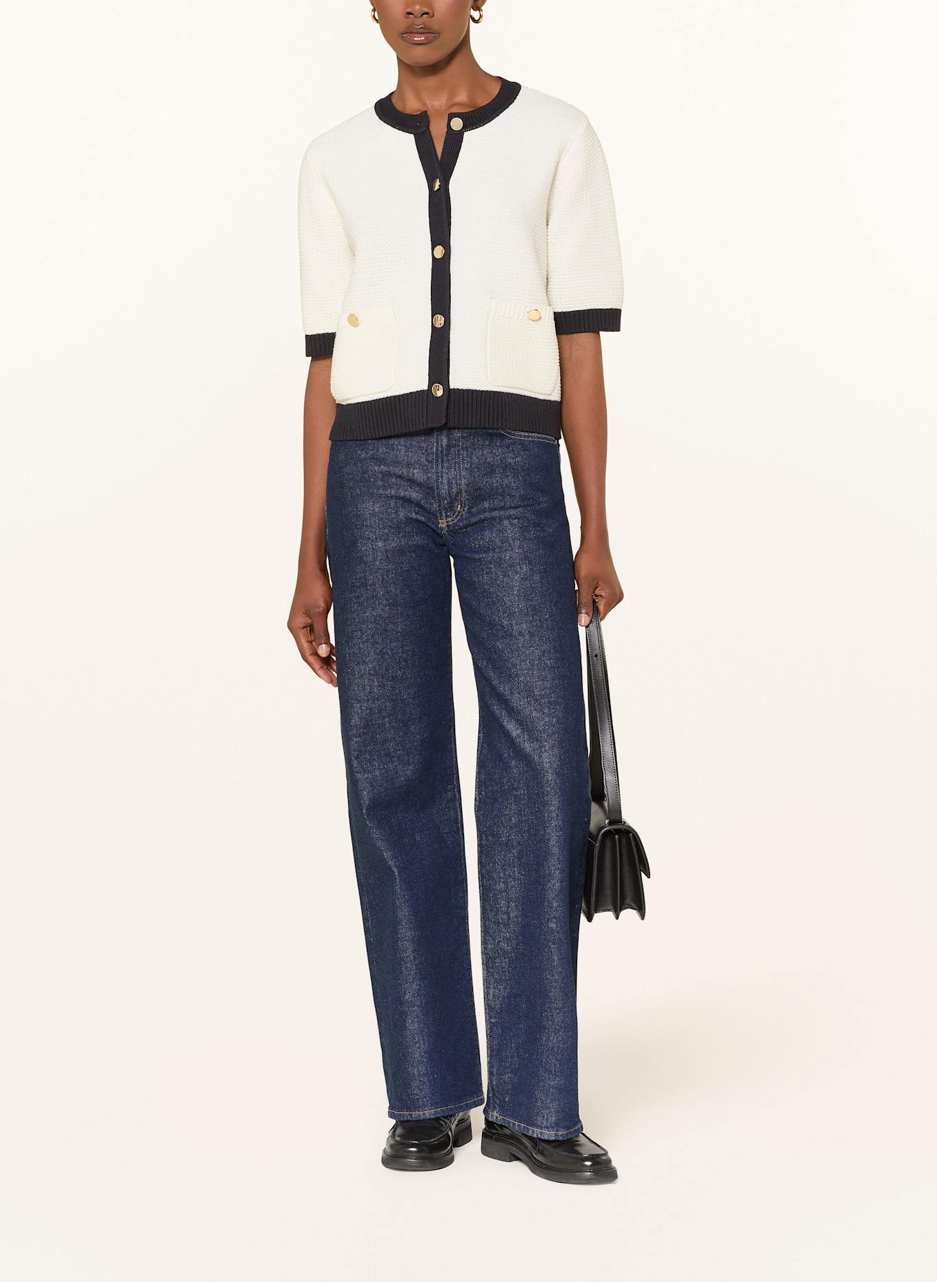 HOBBS Strickjacke EMILY: ECRU / DUNKELBLAU