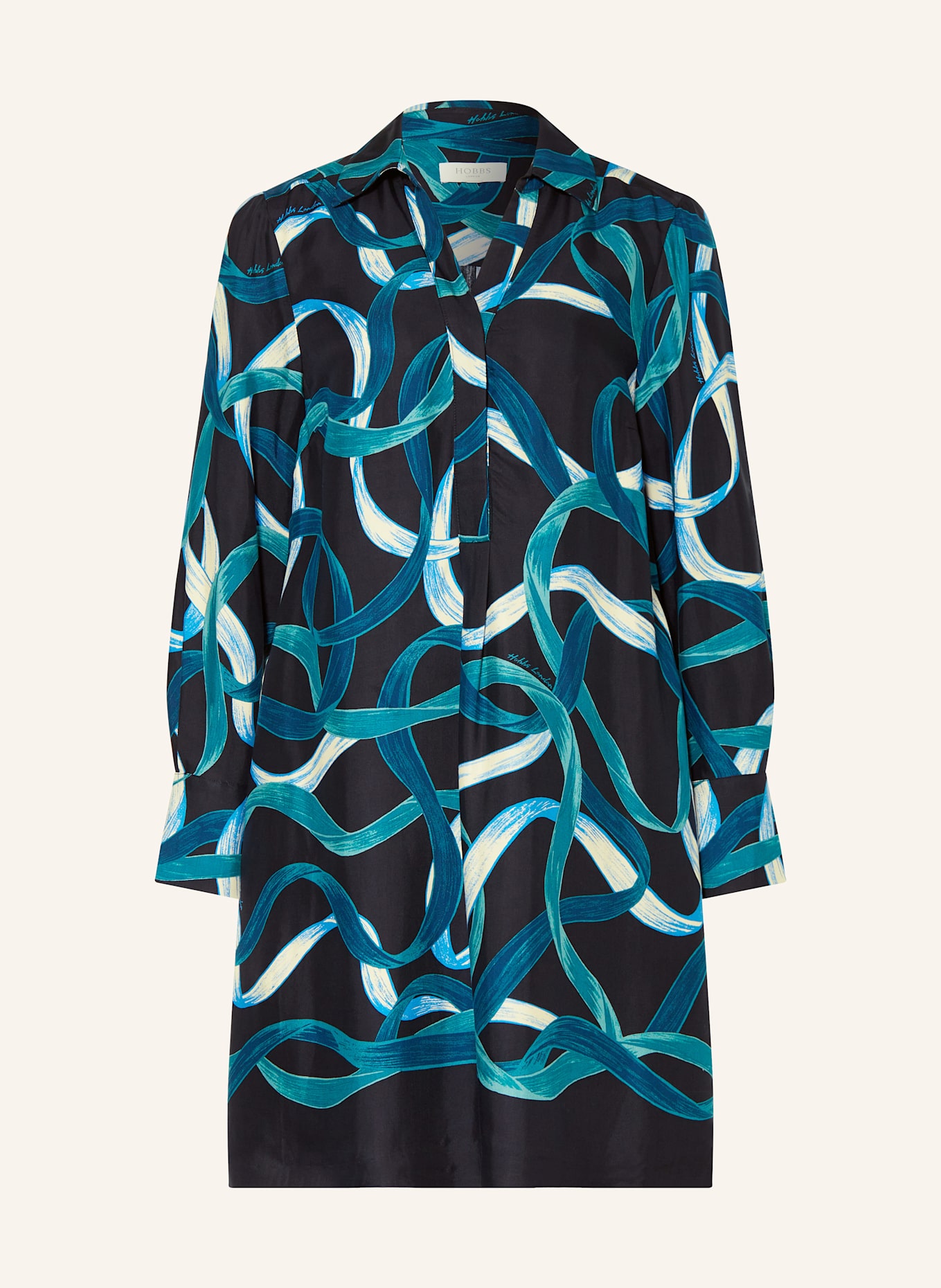 HOBBS Kleid MARIANNE: DUNKELBLAU / PETROL / WEISS