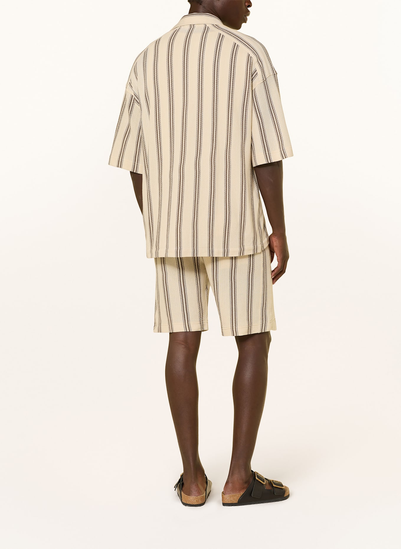 DRYKORN Gebreide shorts BRIKKO: BEIGE / MARRON FONCÉ