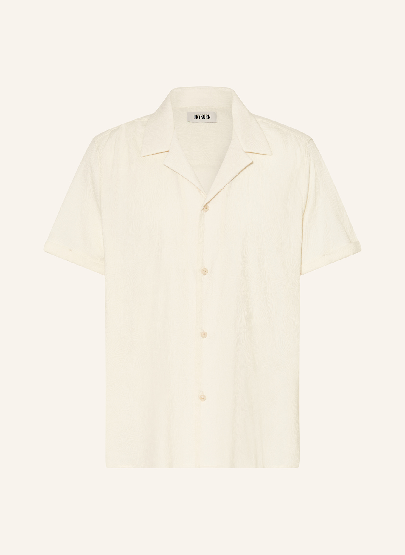 DRYKORN Jacquard resort shirt BIJAN_2 Comfort Fit: LIGHT BROWN