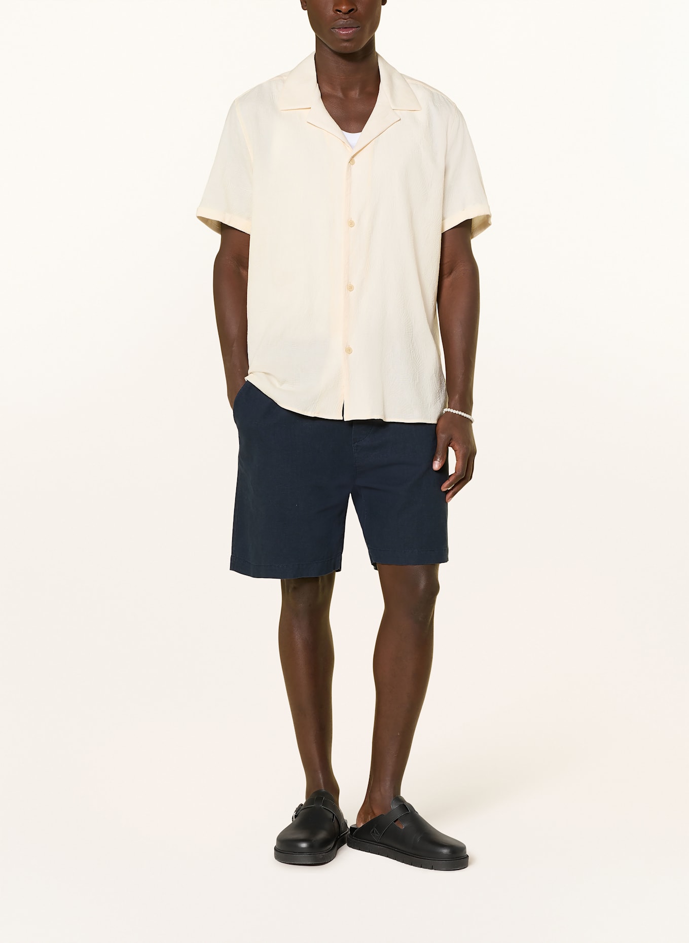 DRYKORN Jacquard resort shirt BIJAN_2 Comfort Fit: LIGHT BROWN