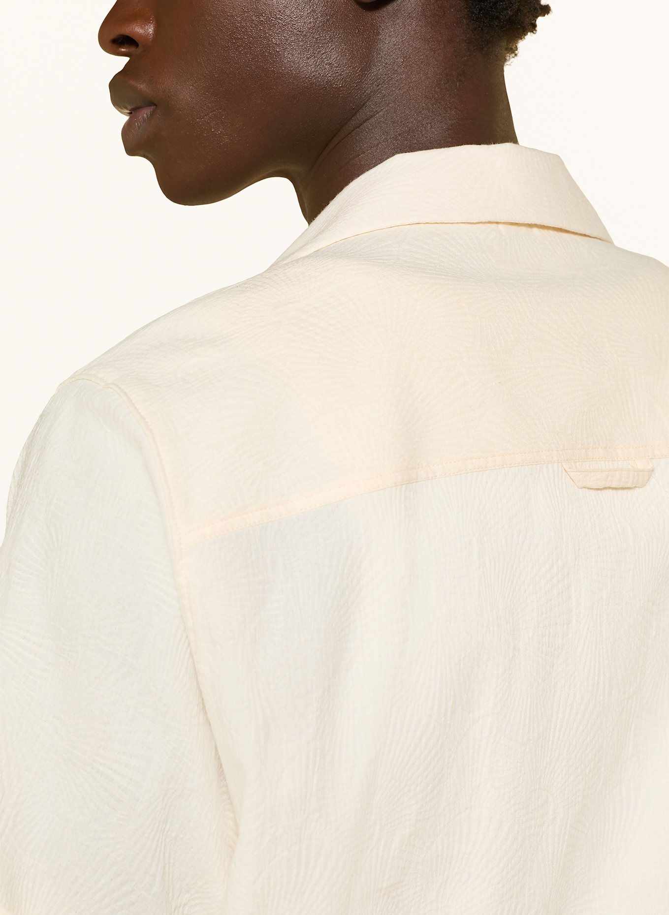 DRYKORN Jacquard resort shirt BIJAN_2 Comfort Fit: LIGHT BROWN