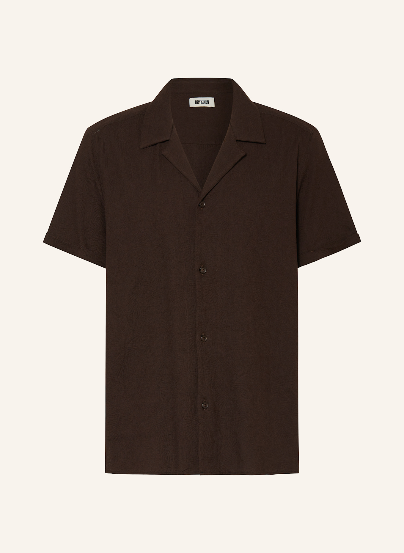 DRYKORN Jacquard resort shirt BIJAN_2 Comfort Fit: 1104 braun