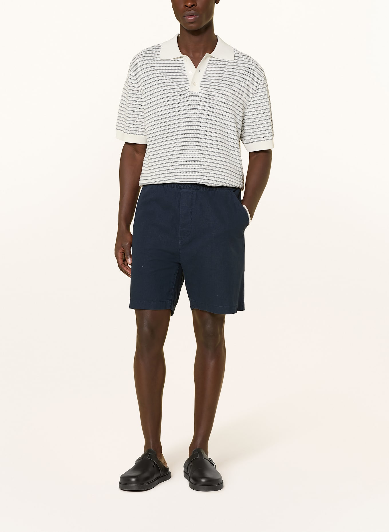 DRYKORN Strick-Poloshirt TAMIAN Relaxed Fit: ECRU / SCHWARZ