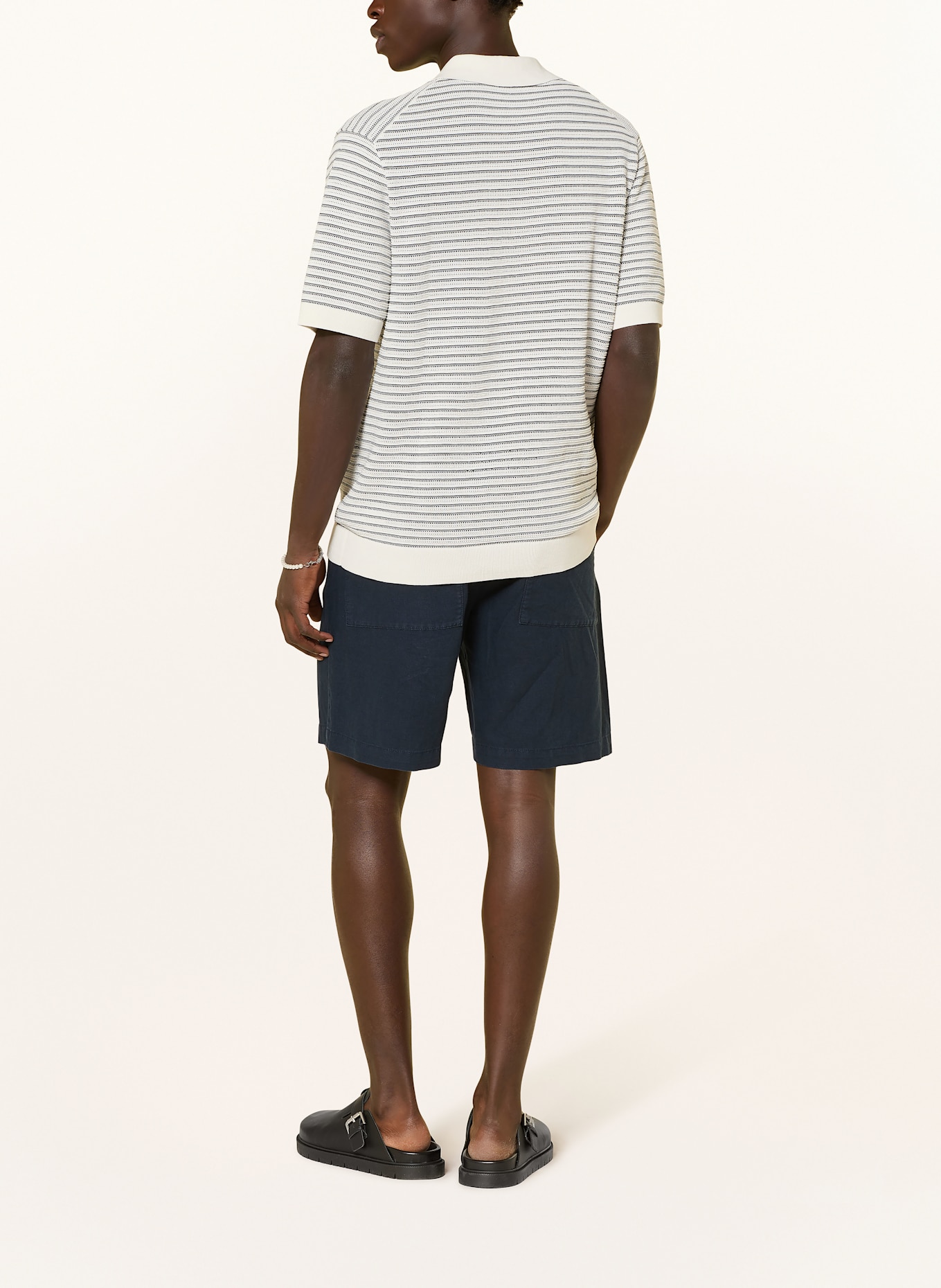 DRYKORN Strick-Poloshirt TAMIAN Relaxed Fit: ECRU / SCHWARZ