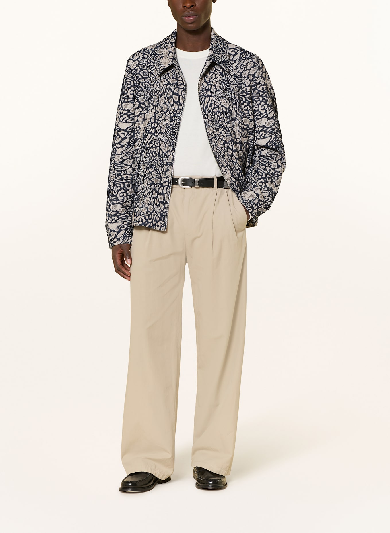 DRYKORN Jacquard-Overjacket RIKKA_2: DUNKELBLAU / BEIGE