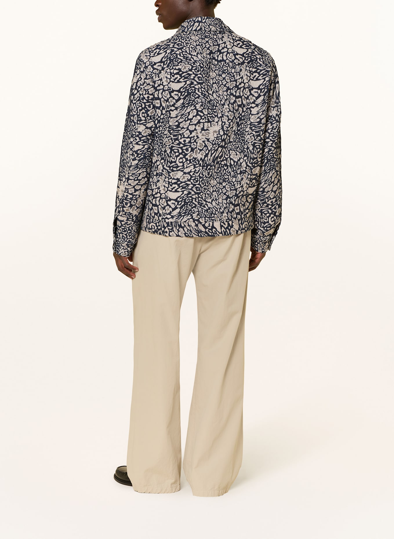 DRYKORN Jacquard-Overjacket RIKKA_2: DUNKELBLAU / BEIGE