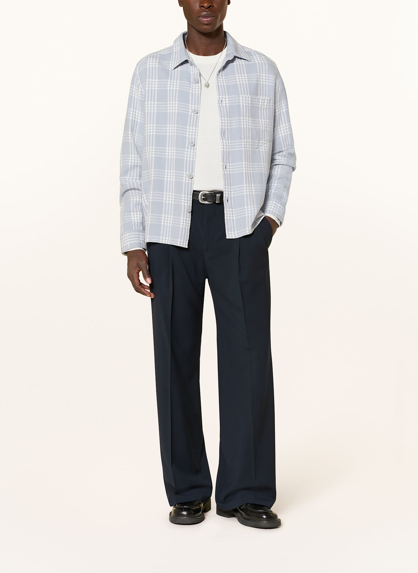 DRYKORN Overshirt DIEGGO: LIGHT BLUE / WHITE