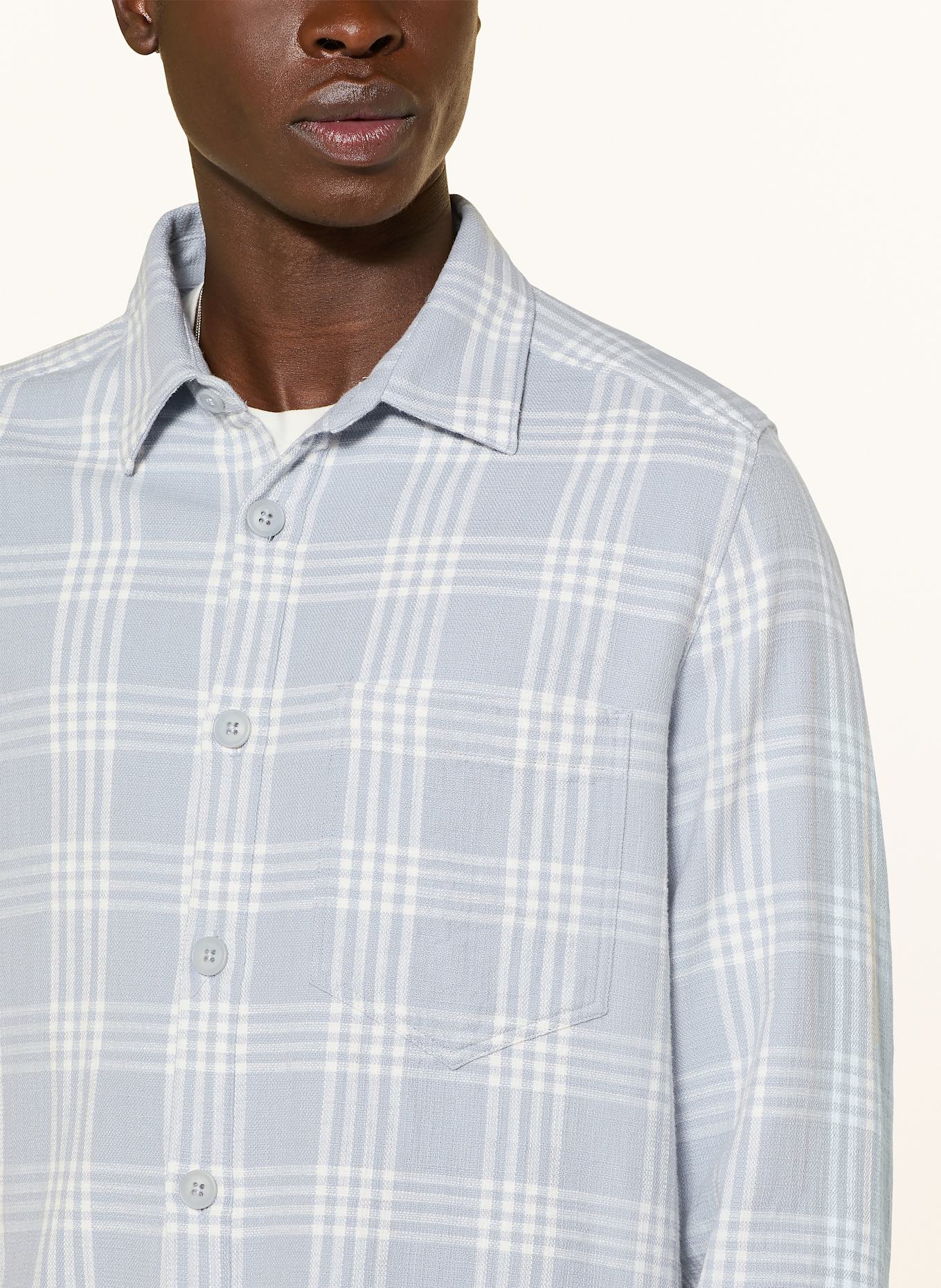 DRYKORN Overshirt DIEGGO: LIGHT BLUE / WHITE