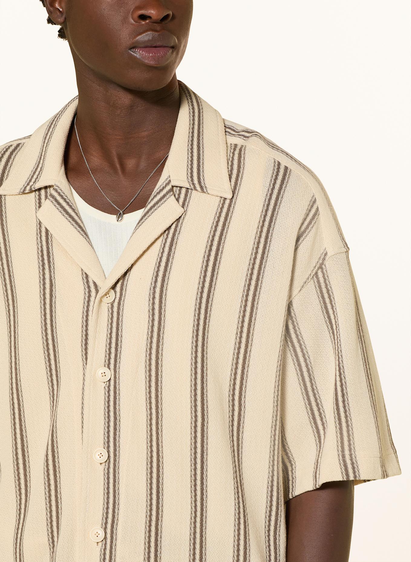 DRYKORN Gebreid resorthemd BASIIL Comfort Fit: LICHTBRUIN / MARRON FONCÉ