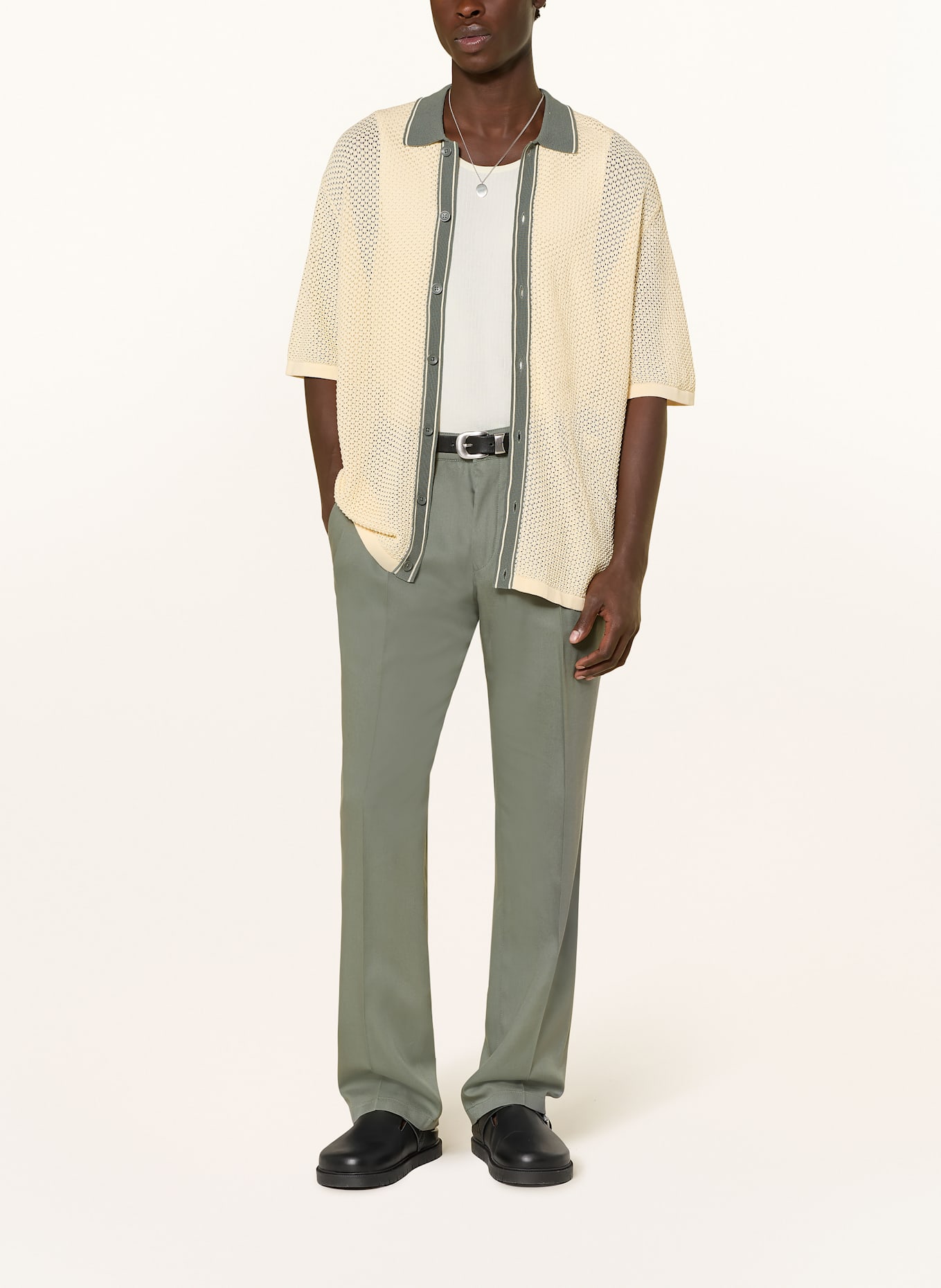 DRYKORN Strickhemd DANTTE Relaxed Fit: ECRU / OLIV