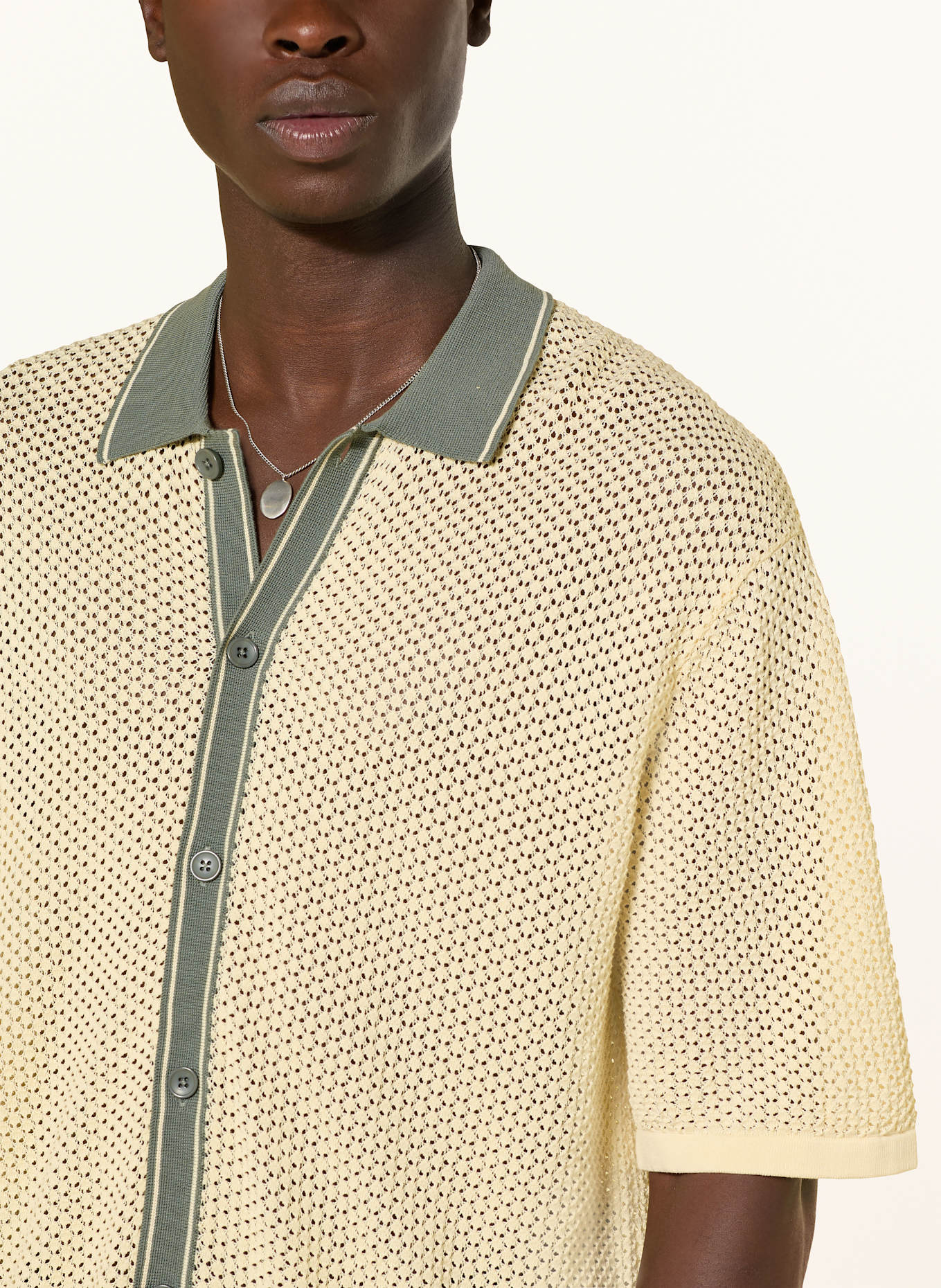 DRYKORN Strickhemd DANTTE Relaxed Fit: ECRU / OLIV