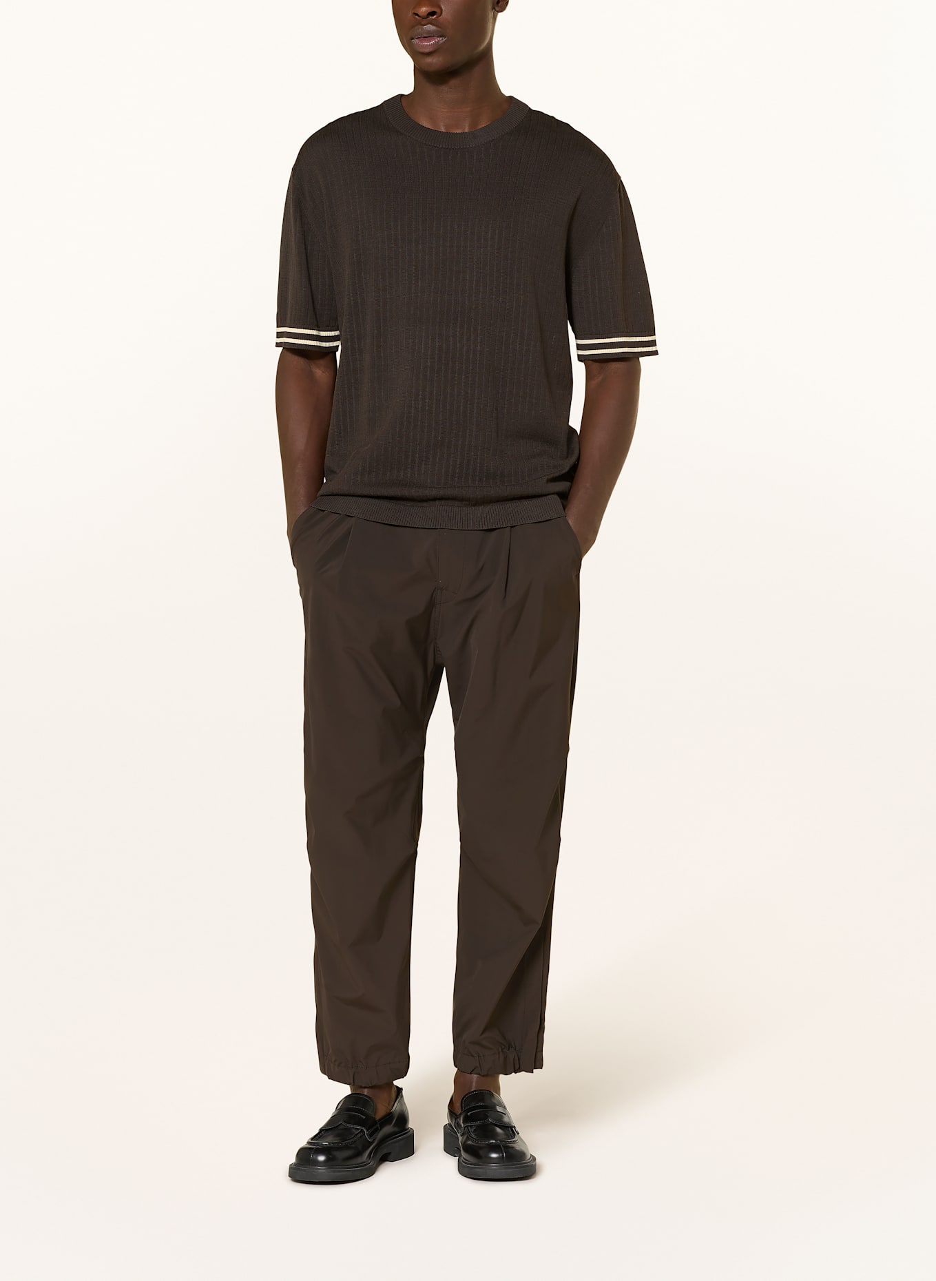 DRYKORN Knit shirt DERICO: DARK BROWN