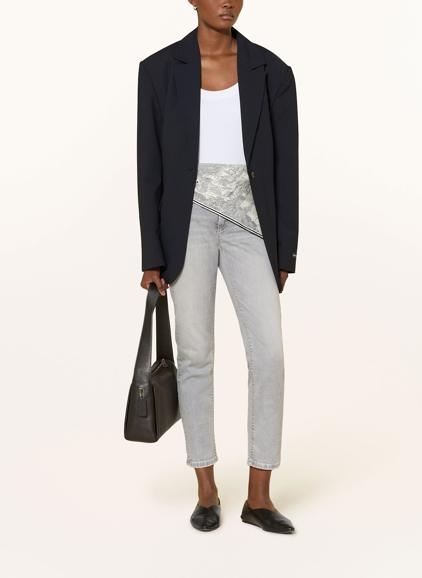 CAMBIO Jeansy cropped PIPER: 5282 contrast bleached