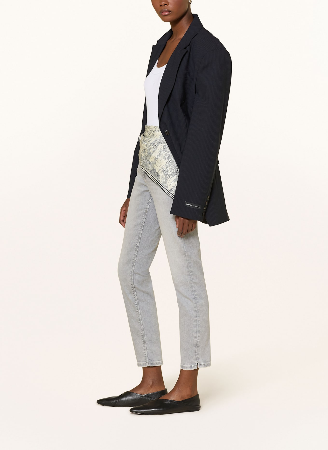 CAMBIO Jeansy cropped PIPER: 5282 contrast bleached