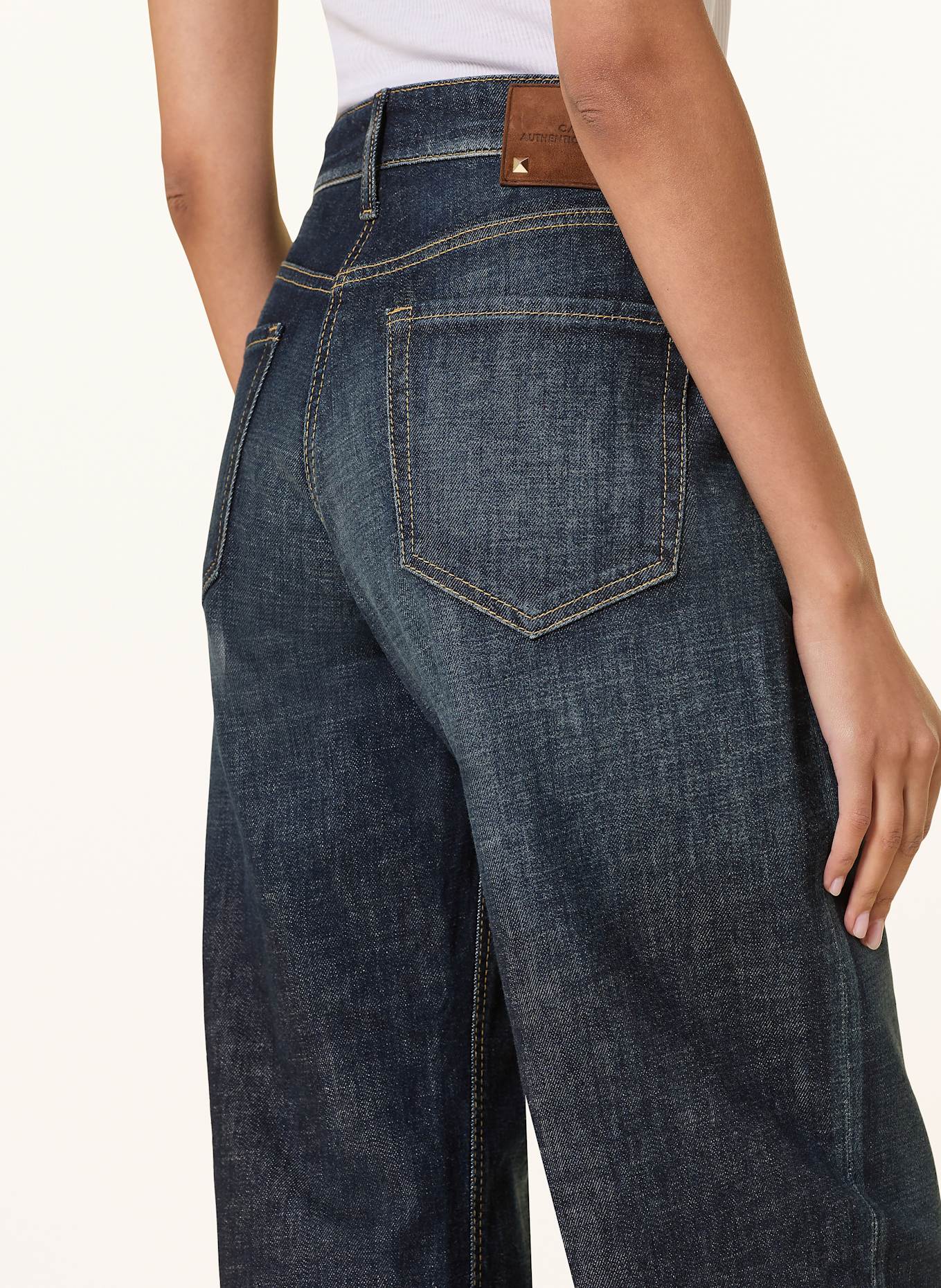 CAMBIO Jeansy cropped ELIN: 5440 cross dark soft tea