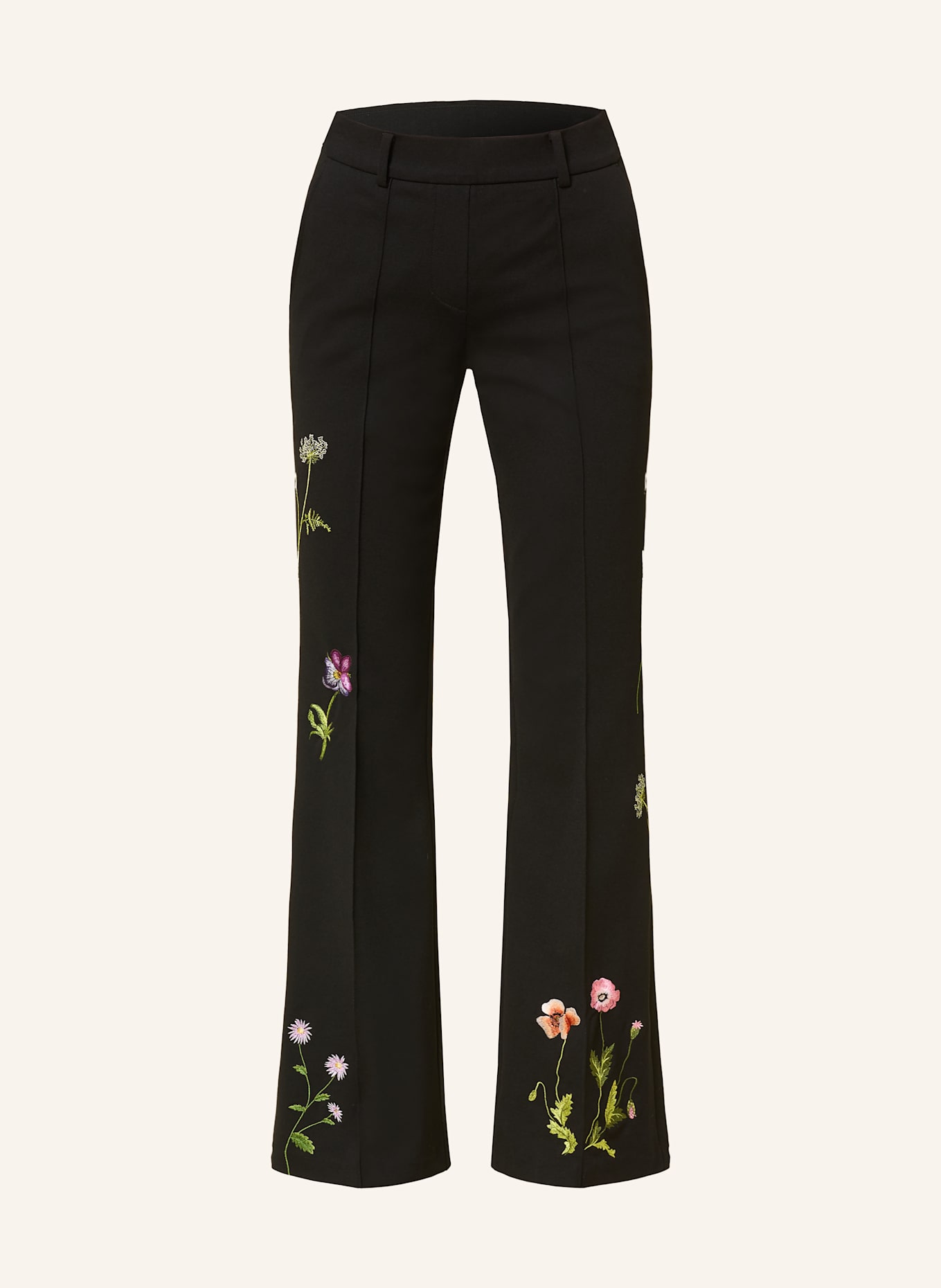 CAMBIO FRANCOISE trousers with embroidery: BLACK
