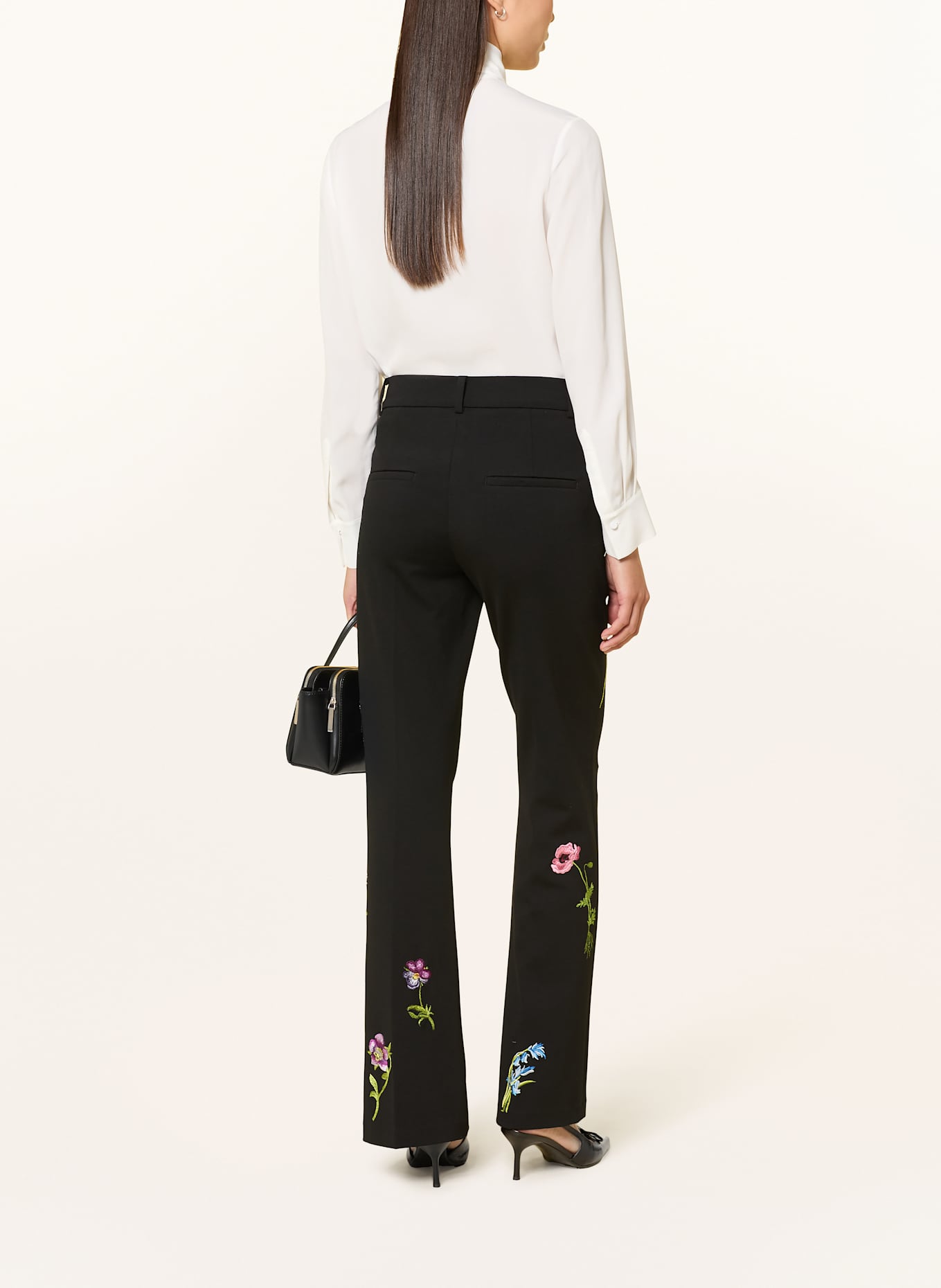 CAMBIO FRANCOISE trousers with embroidery: BLACK