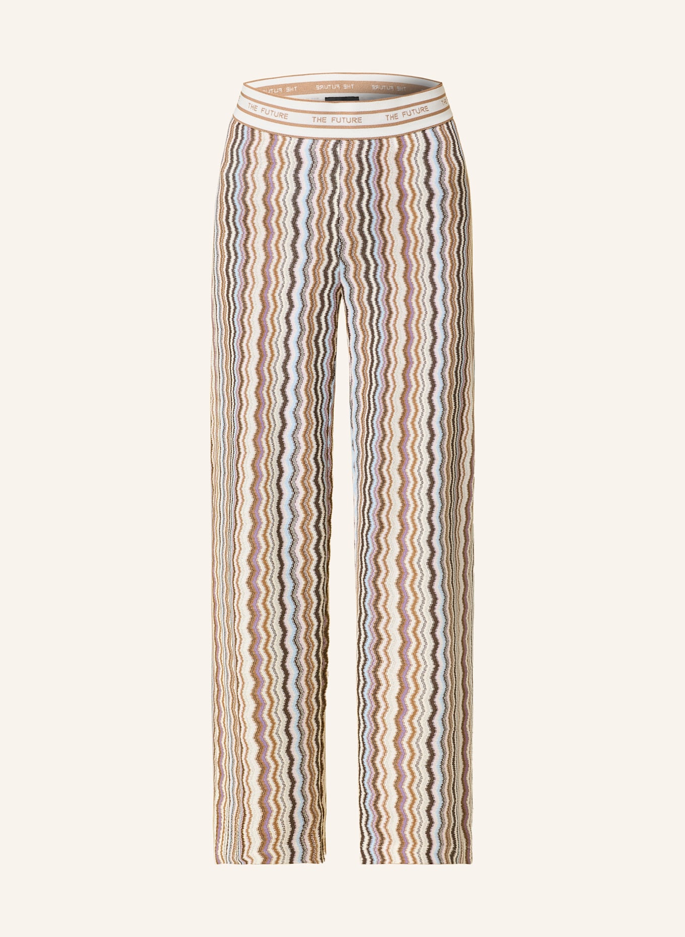 CAMBIO ALLISON trousers with glitter yarn: WHITE / BROWN / LIGHT PURPLE