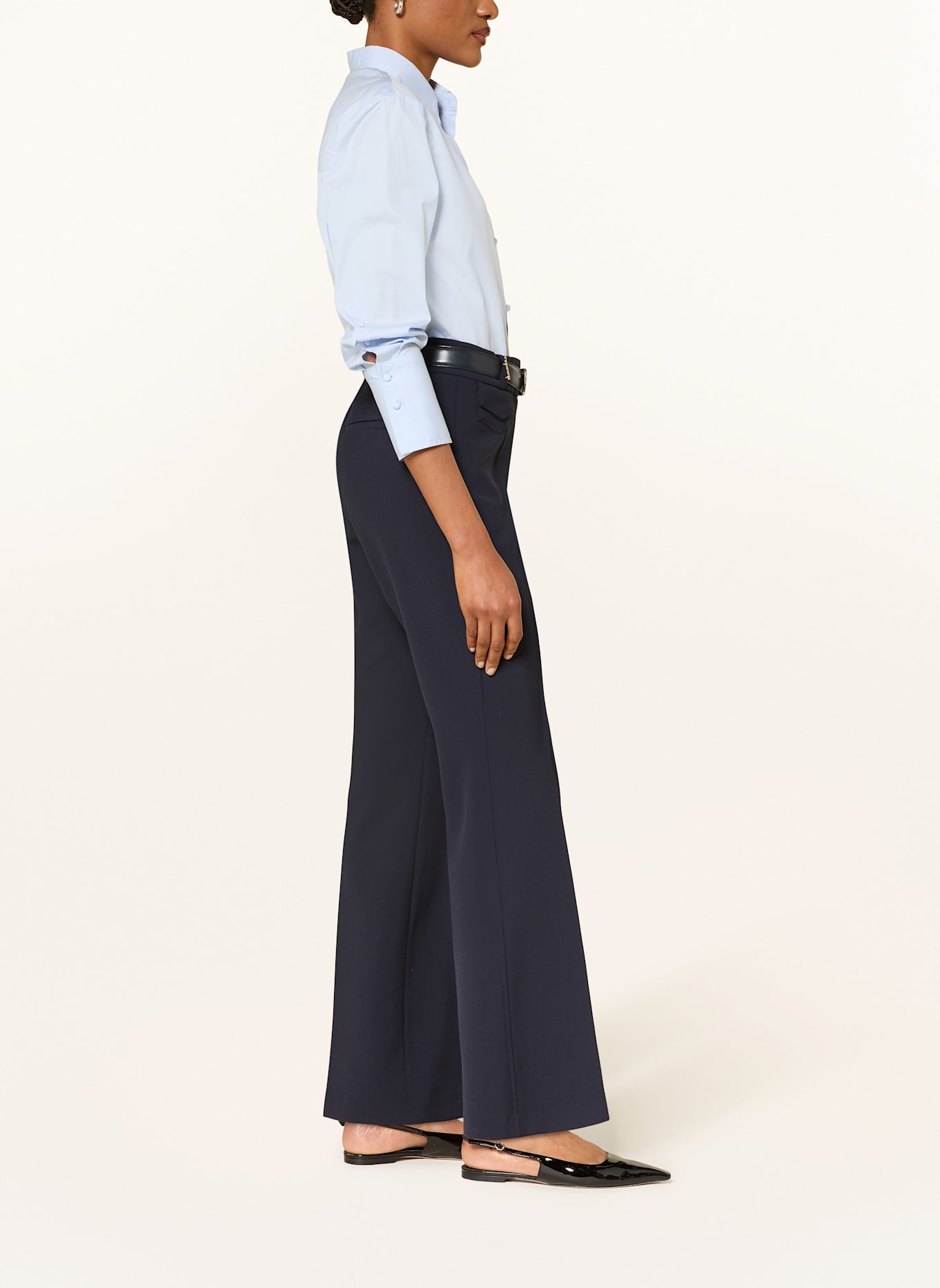 CAMBIO Jeansy flare FAWN: GRANATOWY