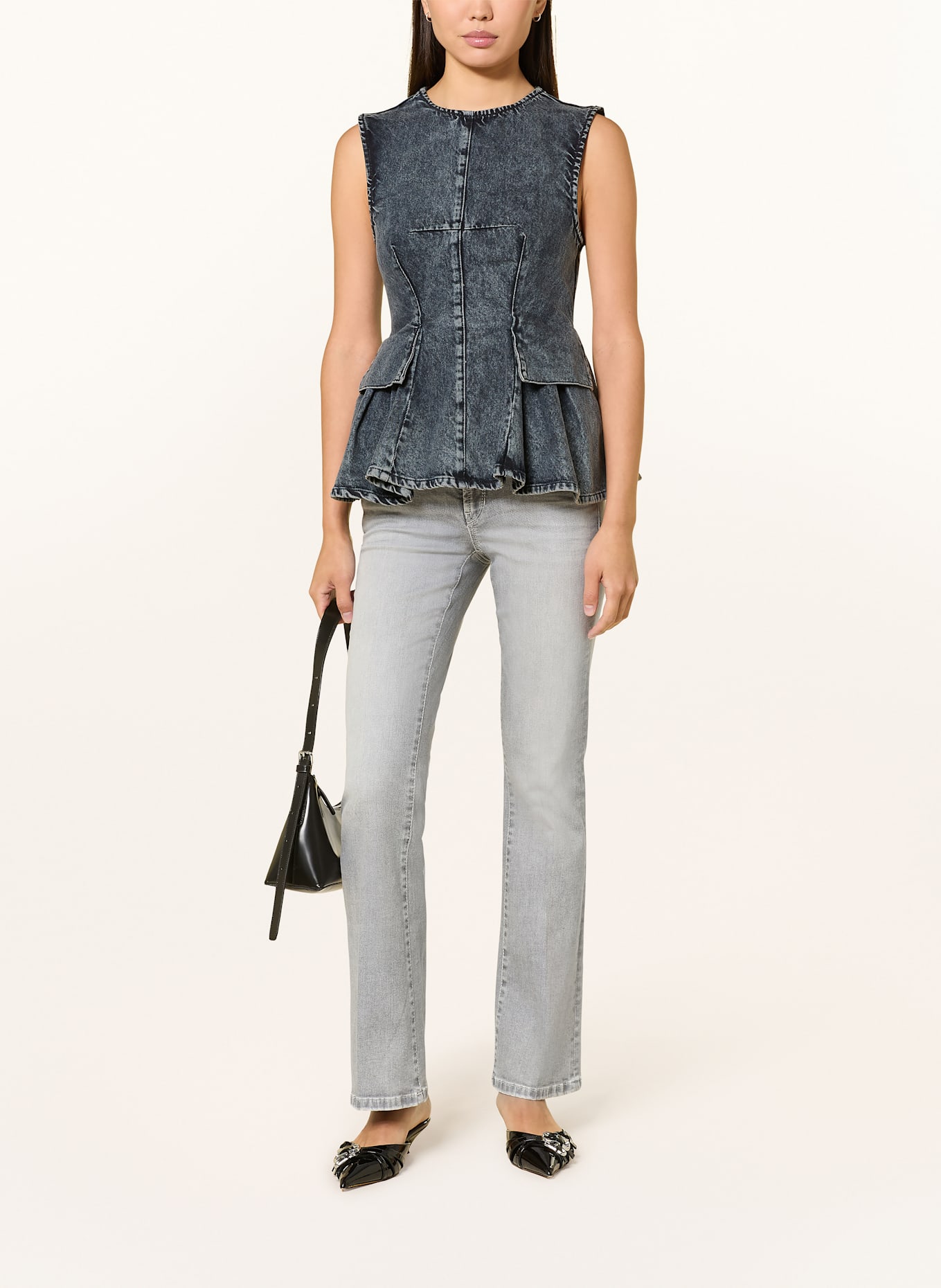 CAMBIO Flared jeans PARIS: 5282 contrast bleached