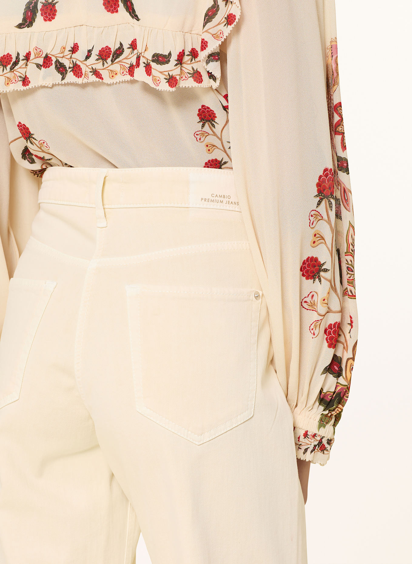 CAMBIO Cropped Jeans ELIN: CREME