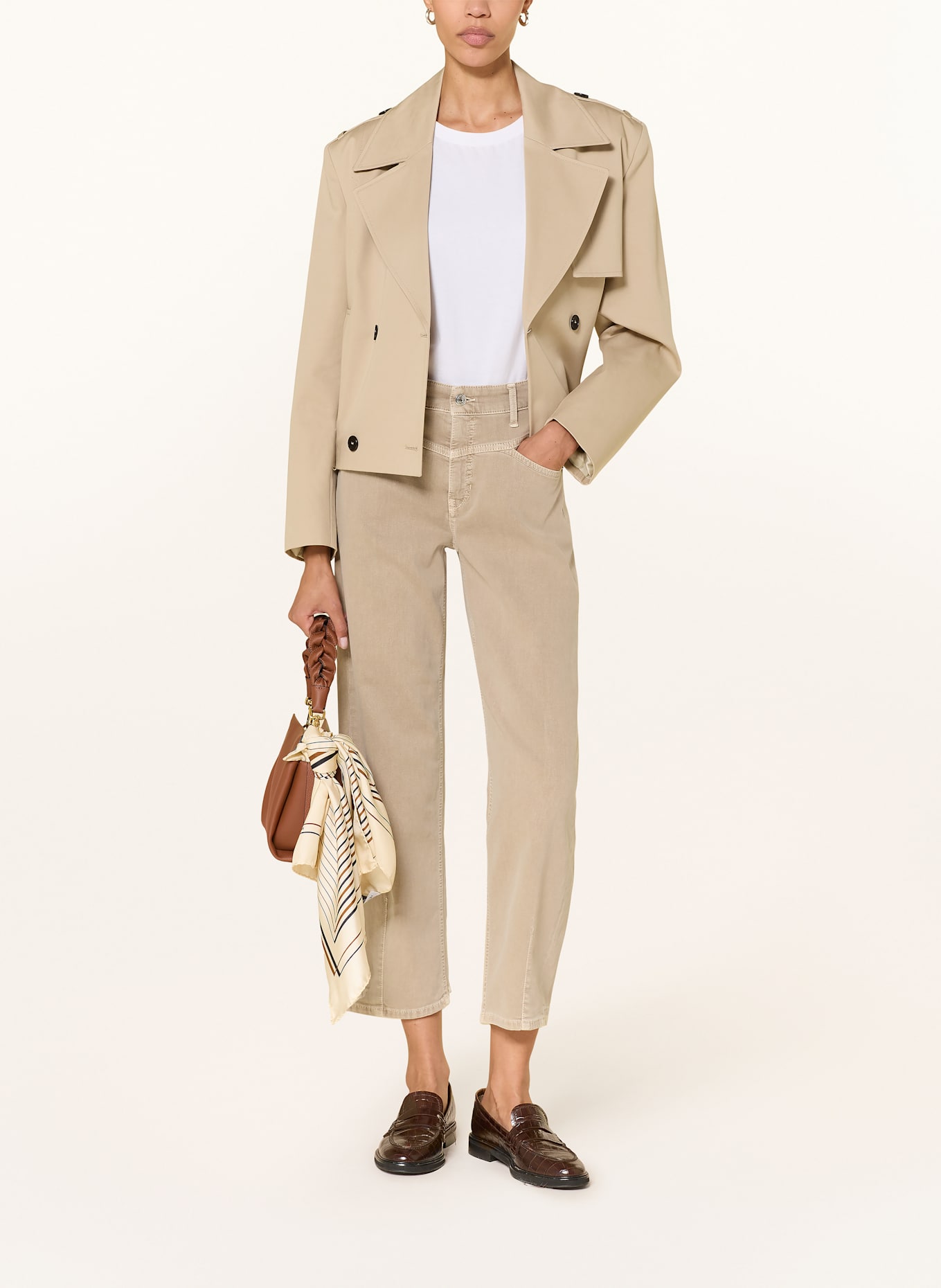 CAMBIO Cropped Jeans ELIN: BEIGE