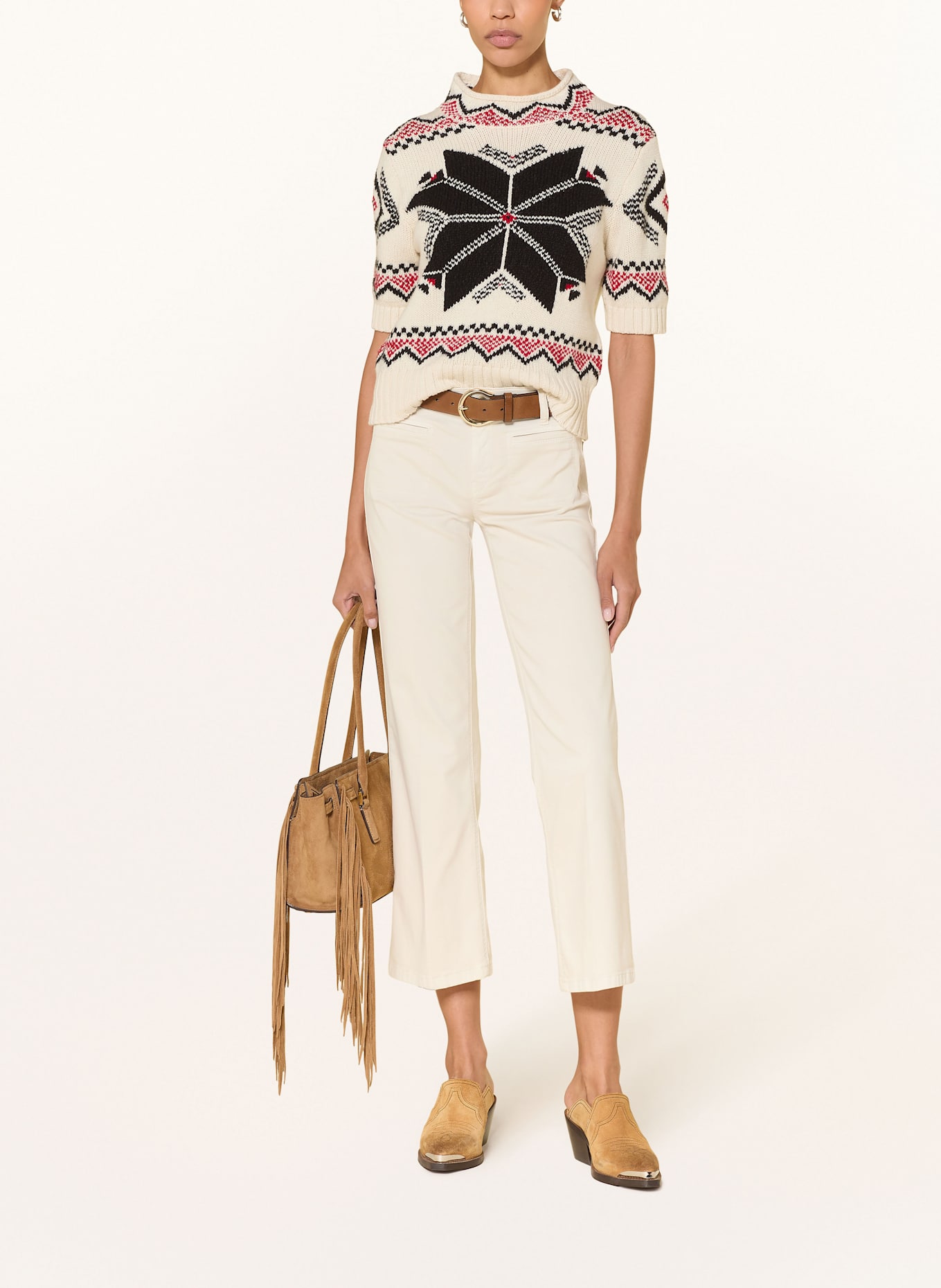 CAMBIO Cropped Jeans TESS: ECRU