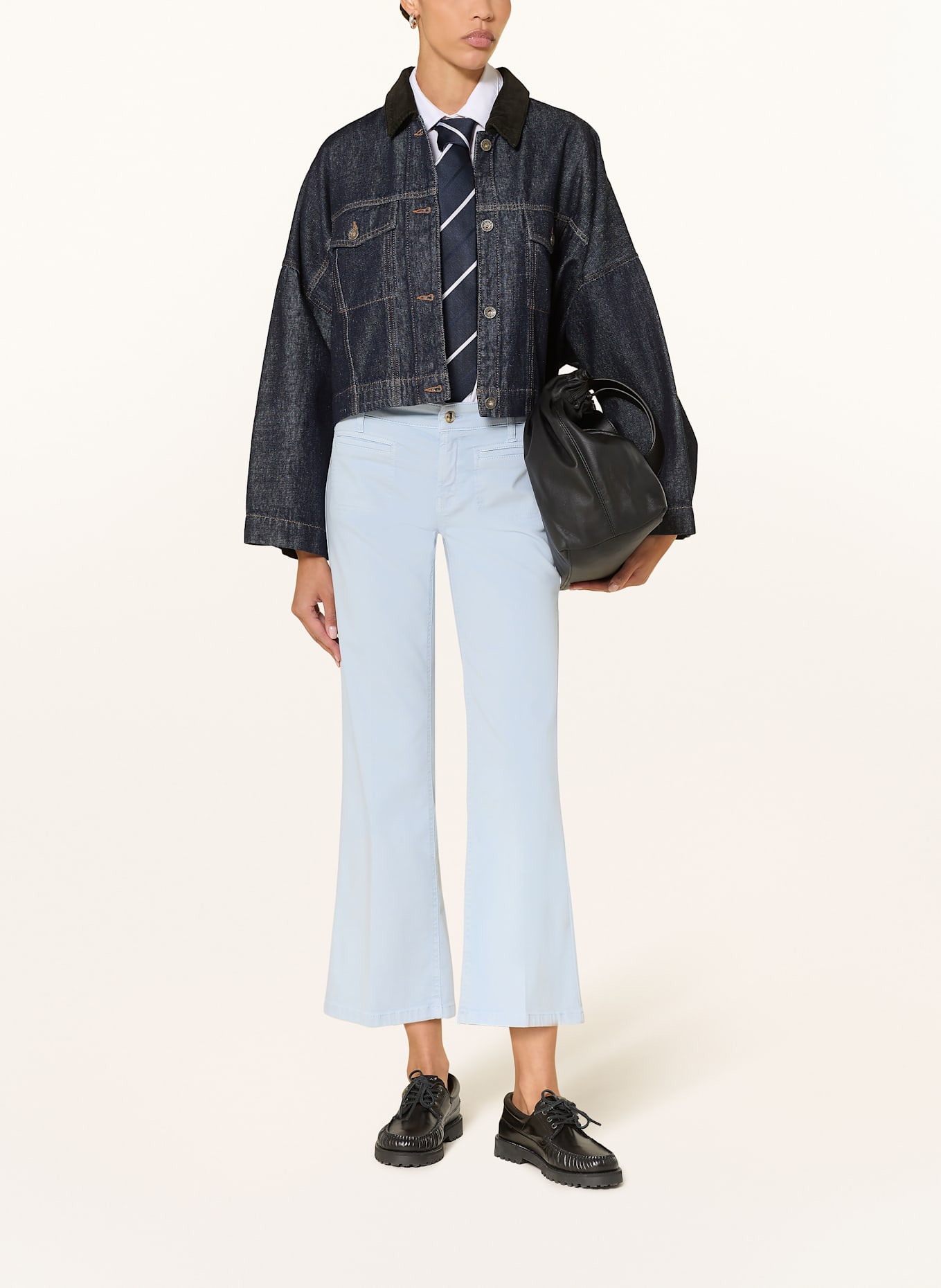 CAMBIO Cropped džíny TESS: TMAVĚ MODRÁ