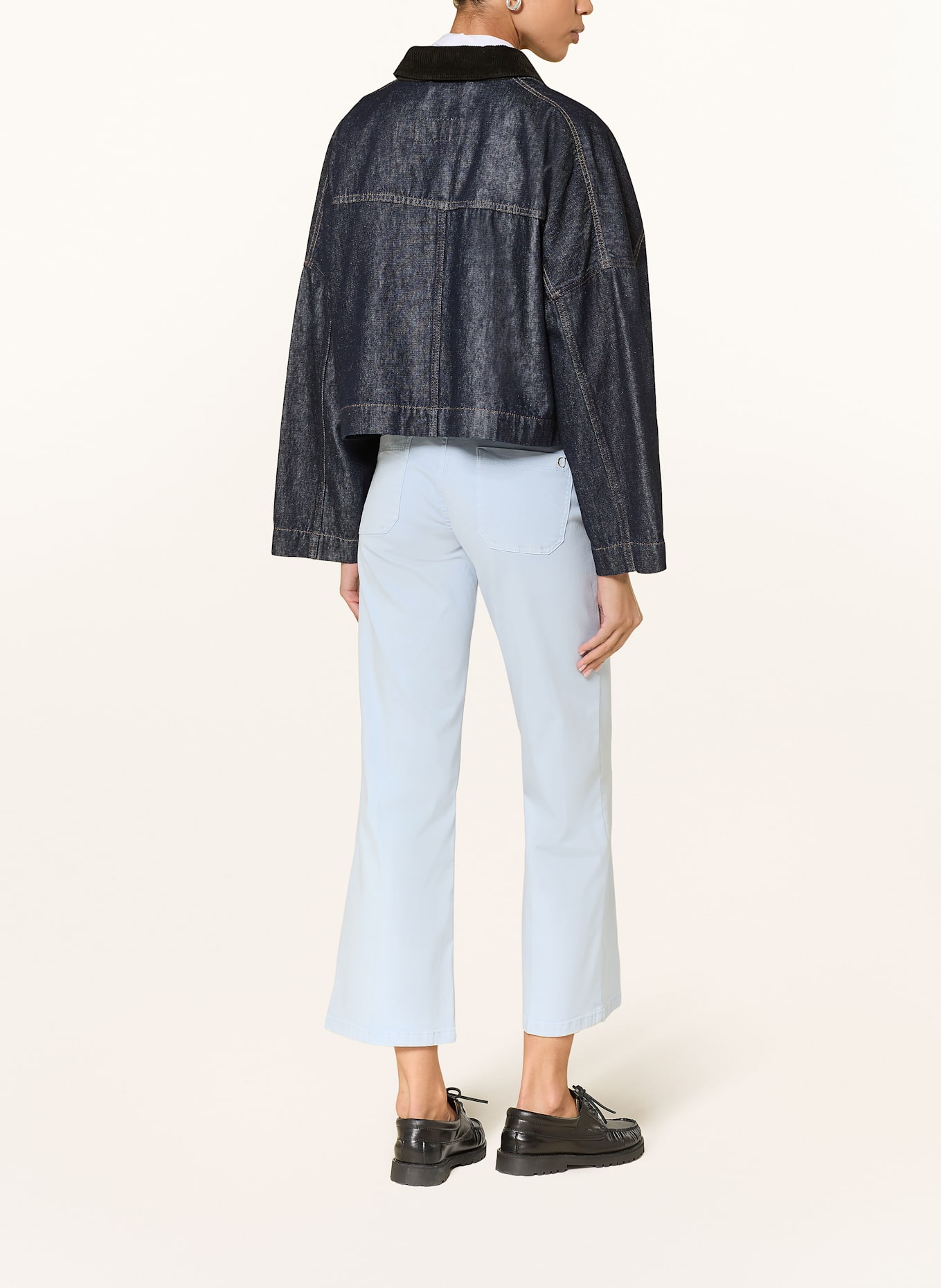 CAMBIO Cropped džíny TESS: TMAVĚ MODRÁ