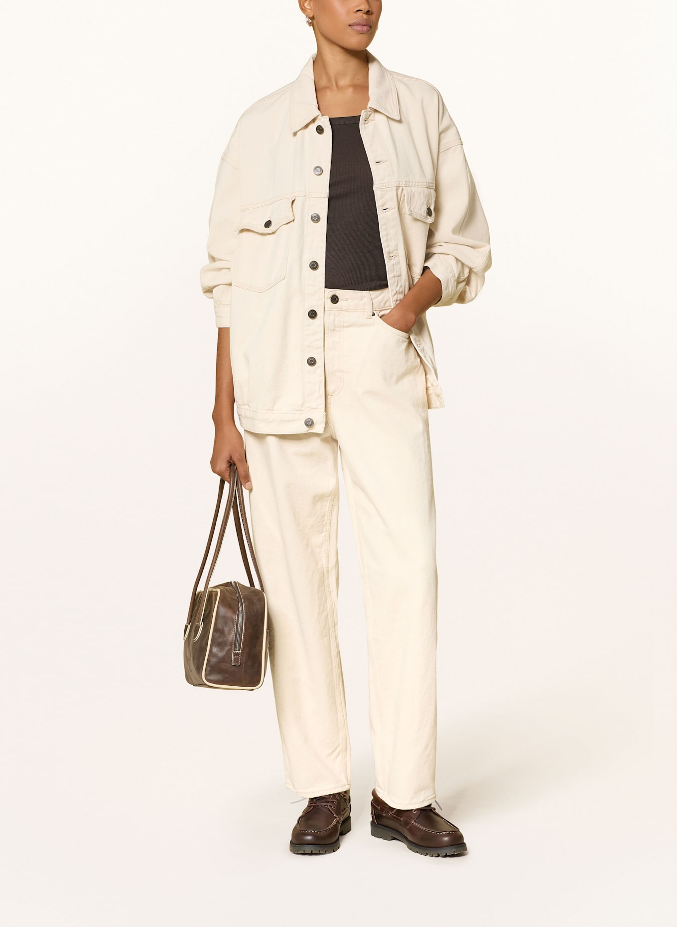 American Vintage Jeansy barrel SNOPDOG: ECRU ECRU