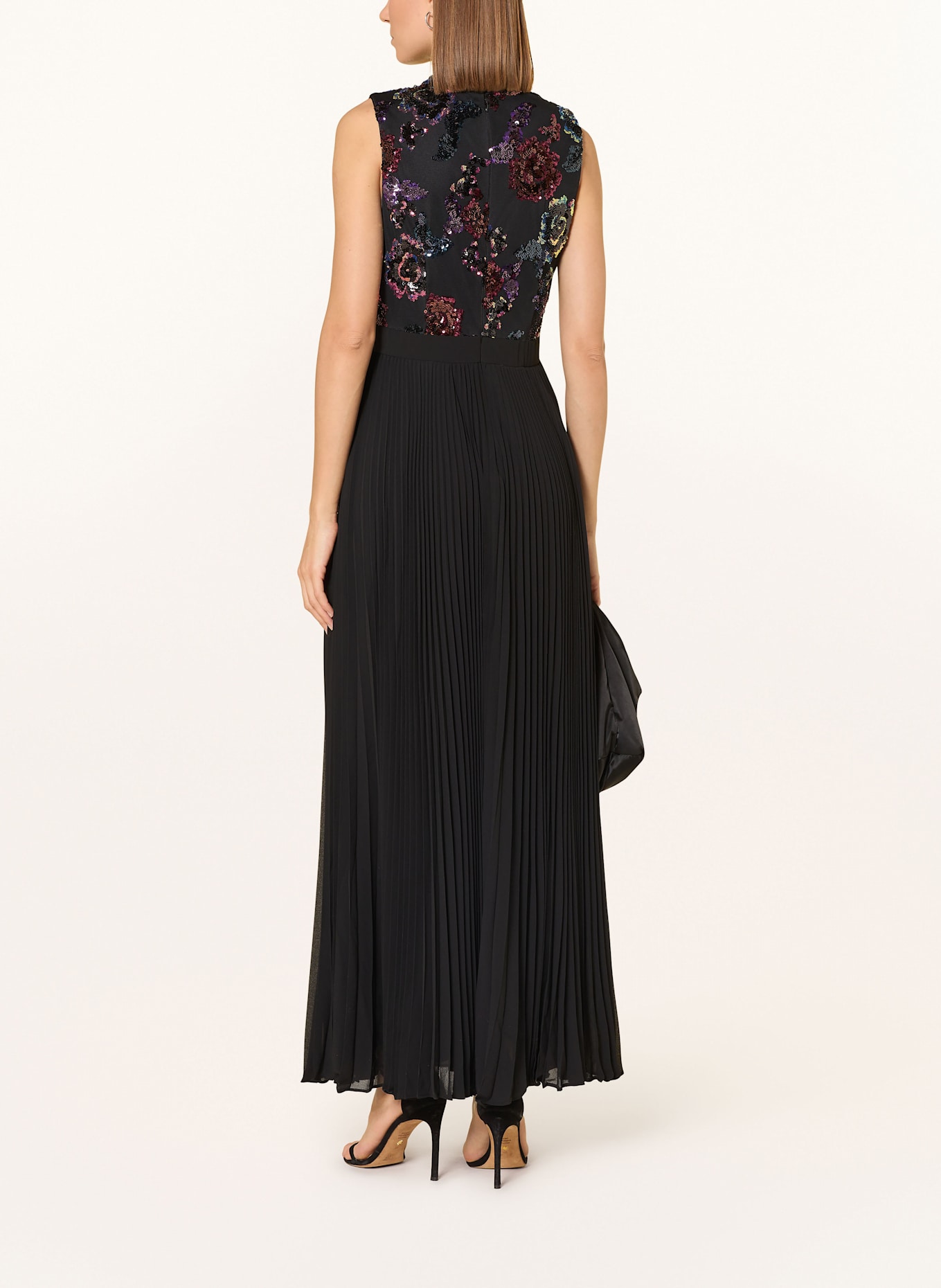 Phase Eight Abendkleid LELA mit Pailletten und Plissees: SCHWARZ