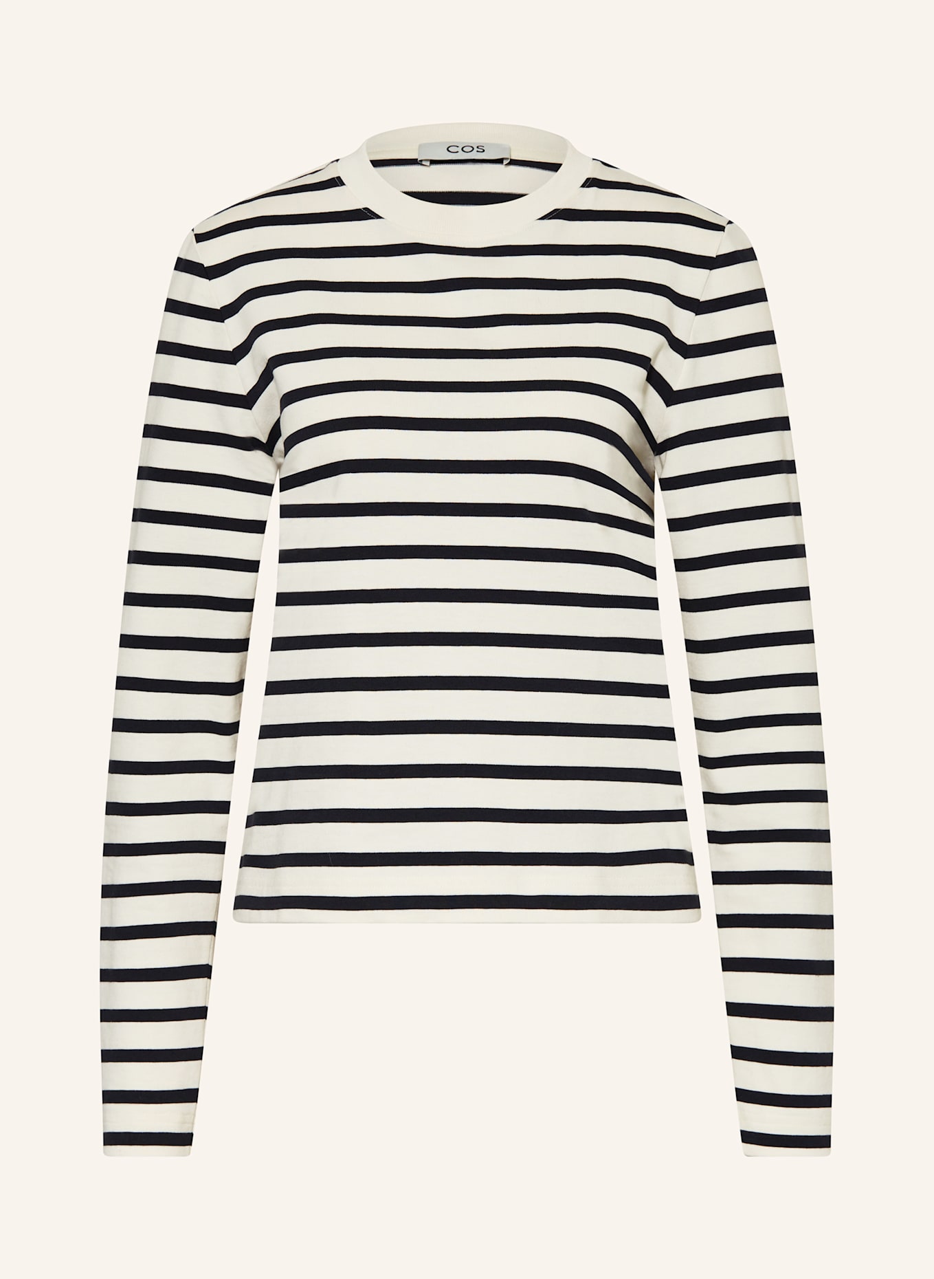 COS Longsleeve: DUNKELBLAU / ECRU