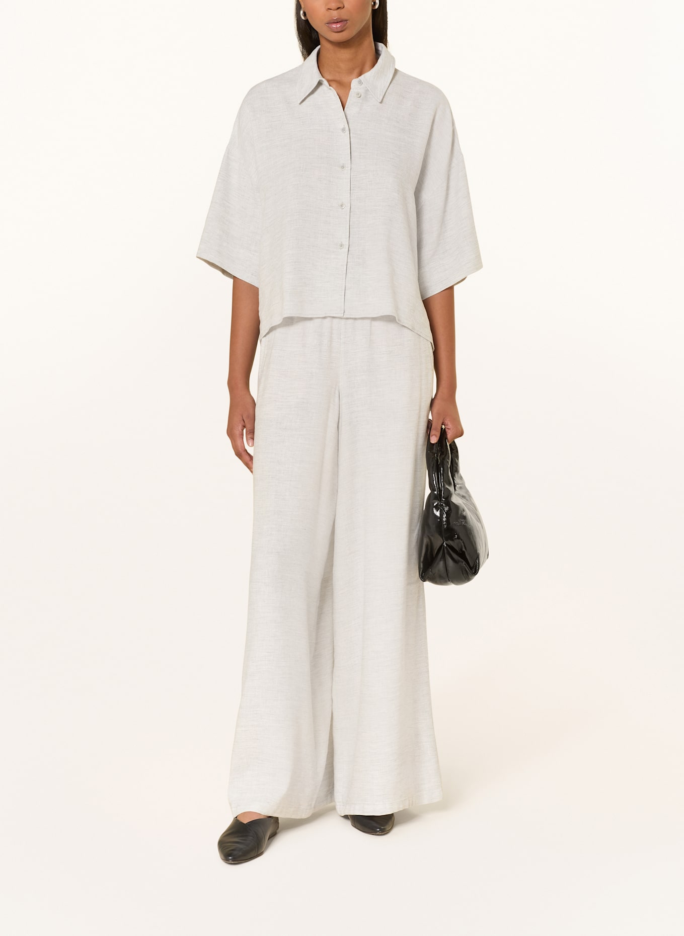 DRYKORN Marlene kalhoty CEILING se lnem: SVĚTLE ŠEDÁ