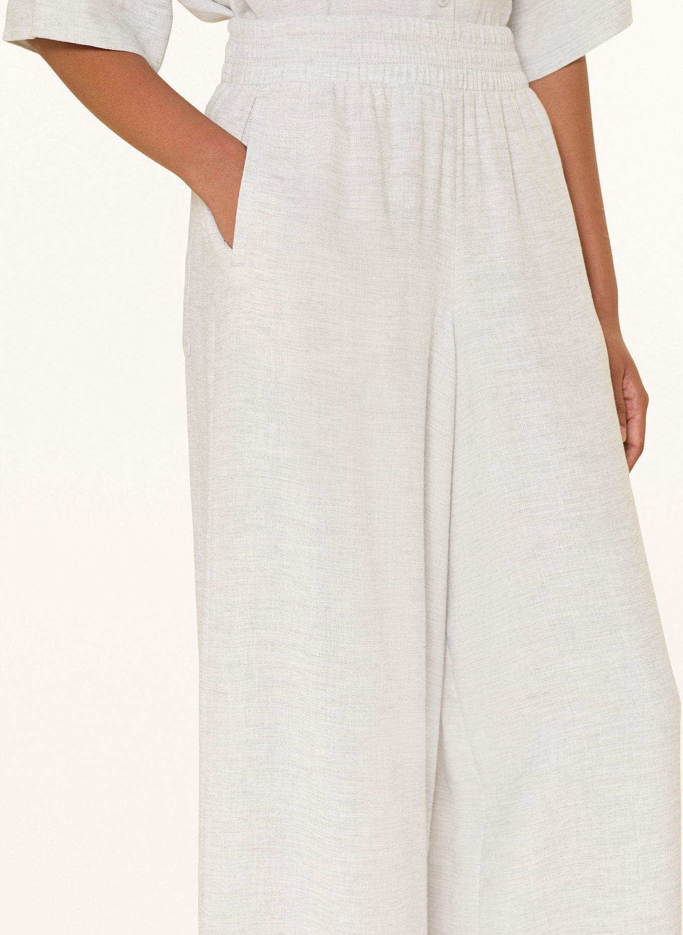 DRYKORN Marlene kalhoty CEILING se lnem: SVĚTLE ŠEDÁ