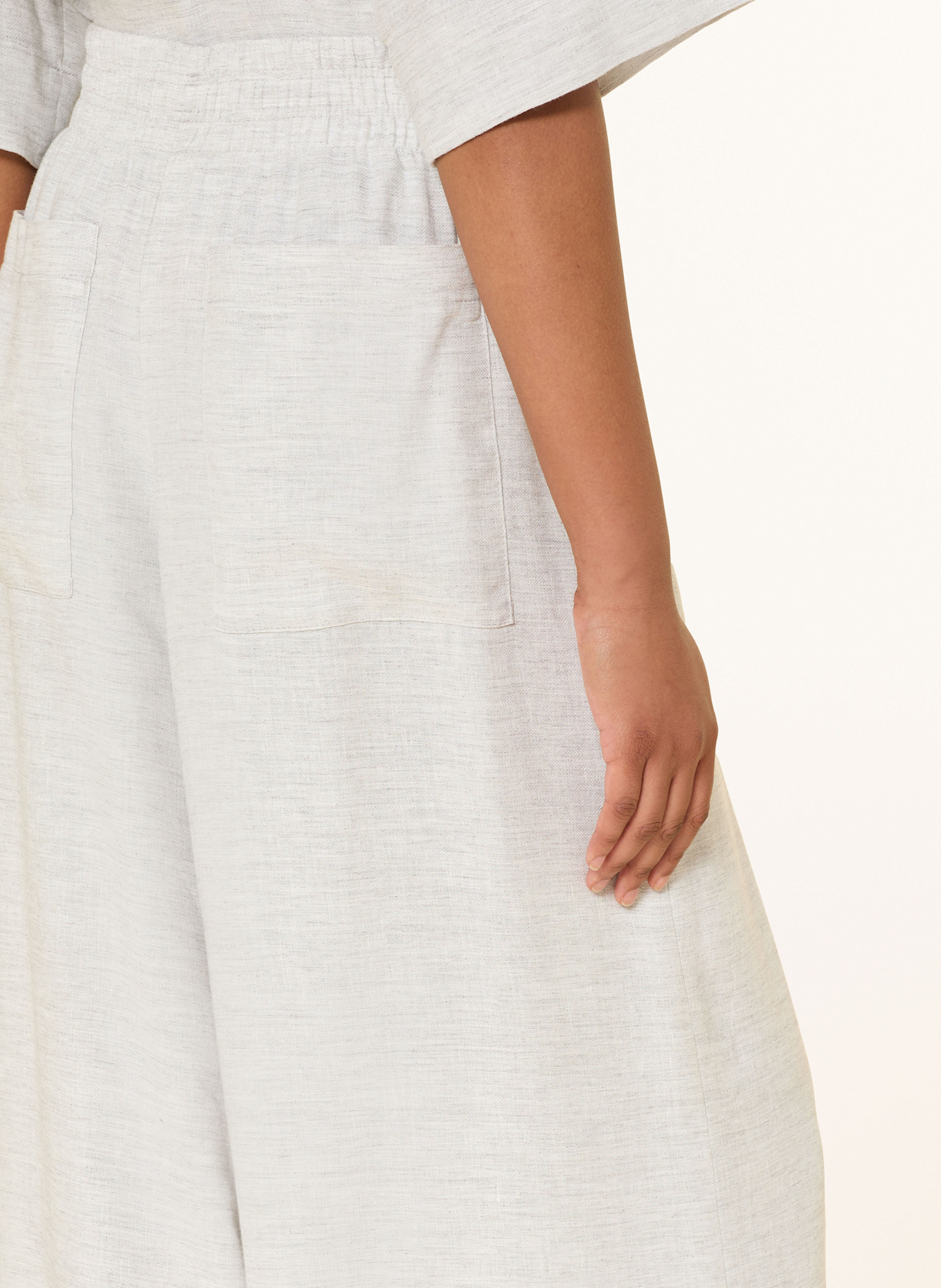 DRYKORN Marlene kalhoty CEILING se lnem: SVĚTLE ŠEDÁ