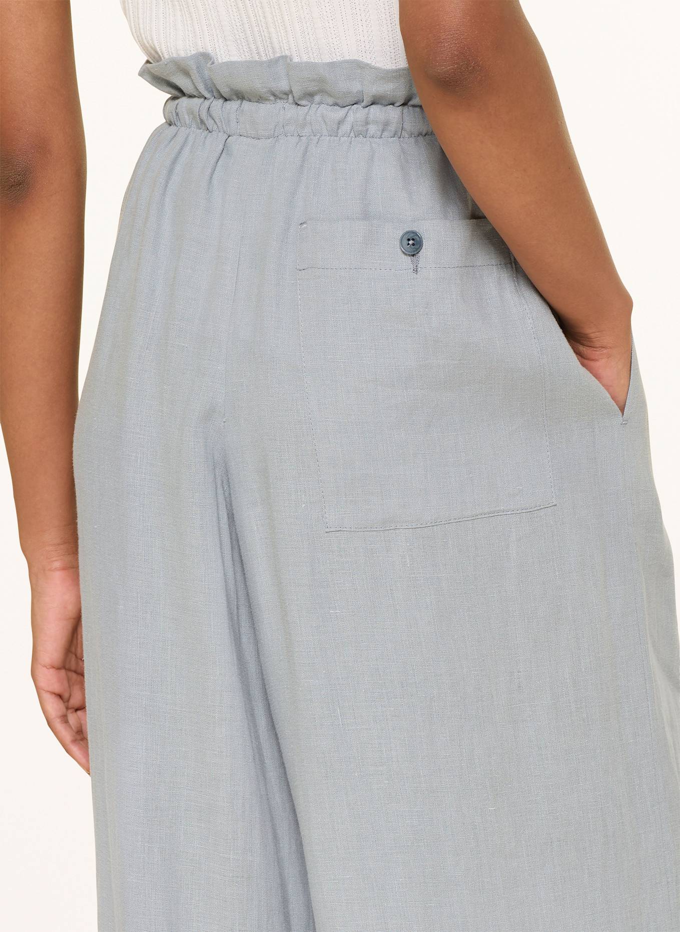 DRYKORN Marlenehose DWINDLE aus Leinen: HELLBLAU