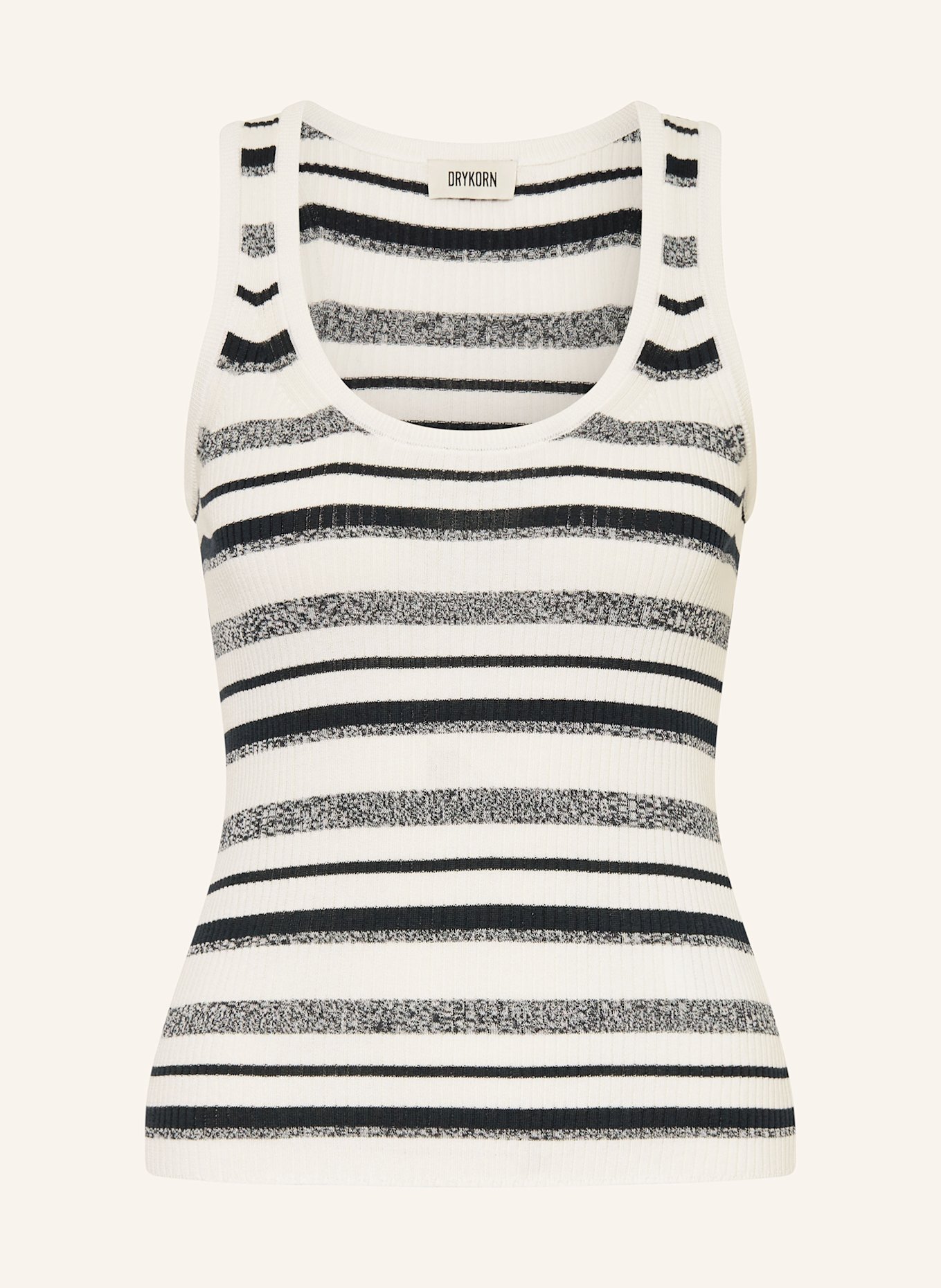 DRYKORN Pletený top JIMA: TMAVĚ MODRÁ / BÍLÁ