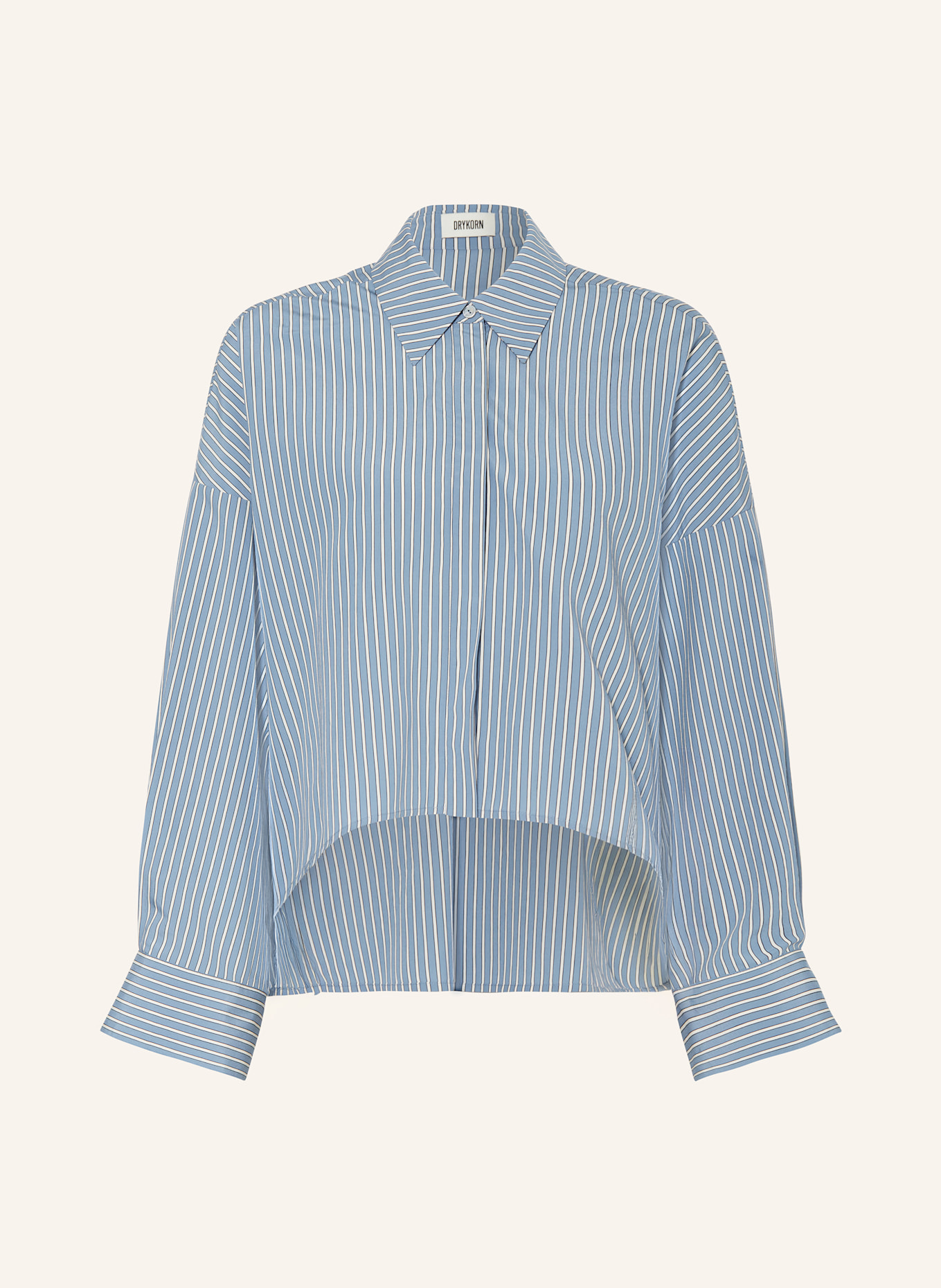 DRYKORN Hemdbluse OSHIA: BLAUGRAU / WEISS